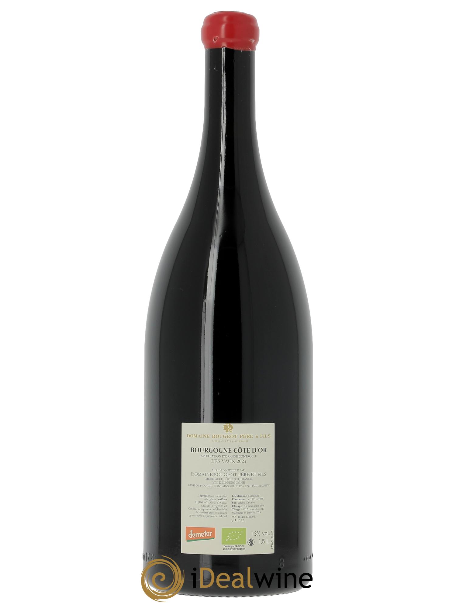 Bourgogne Côte-d'Or Les Vaux Sans sulfite ajouté Rougeot Père et Fils  2023 - Posten von 1 Magnum - 1