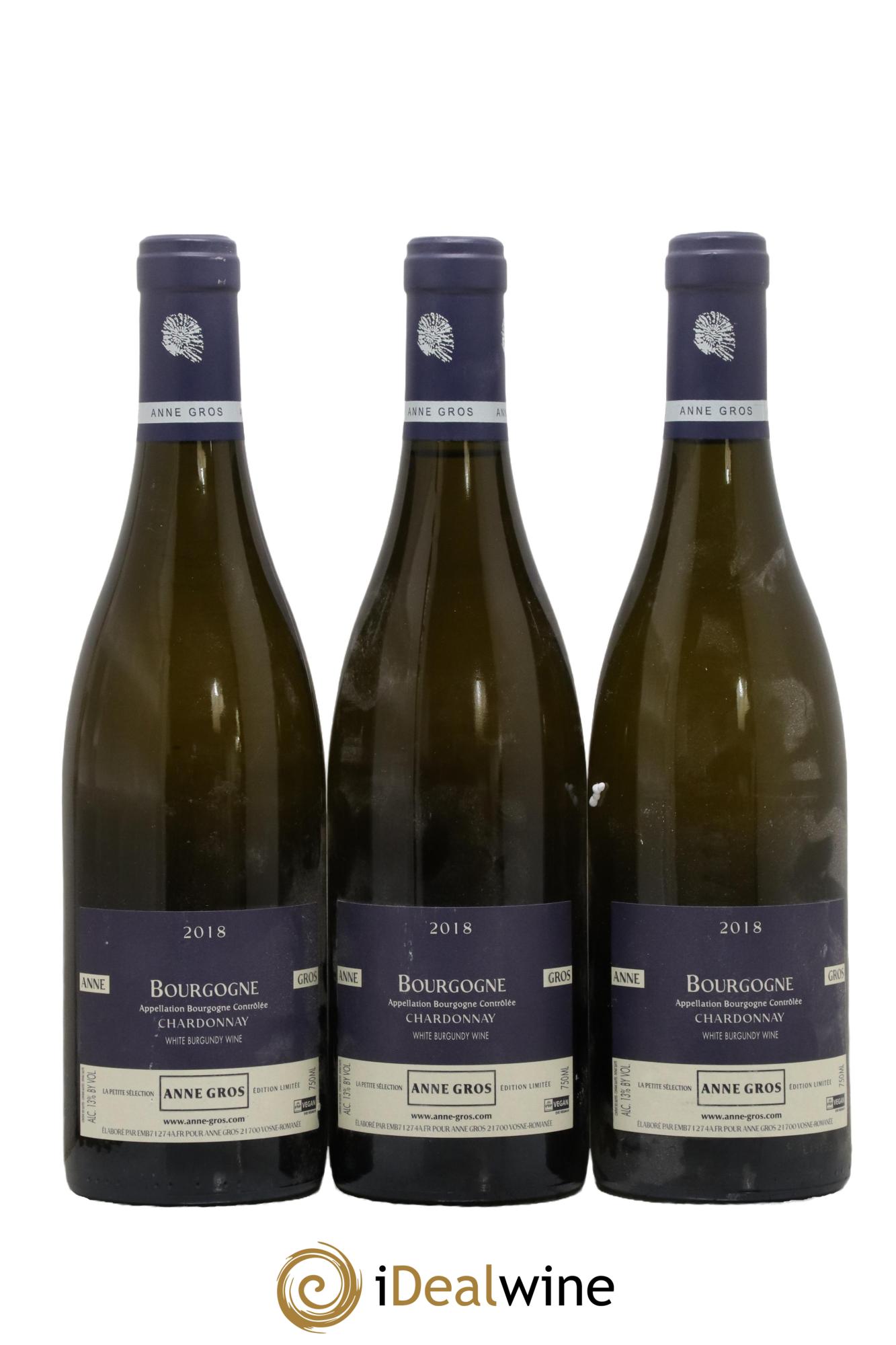 Bourgogne Chardonnay Anne Gros La Petite Sélection Edition Limité 2018 - Lot de 3 bouteilles - 0