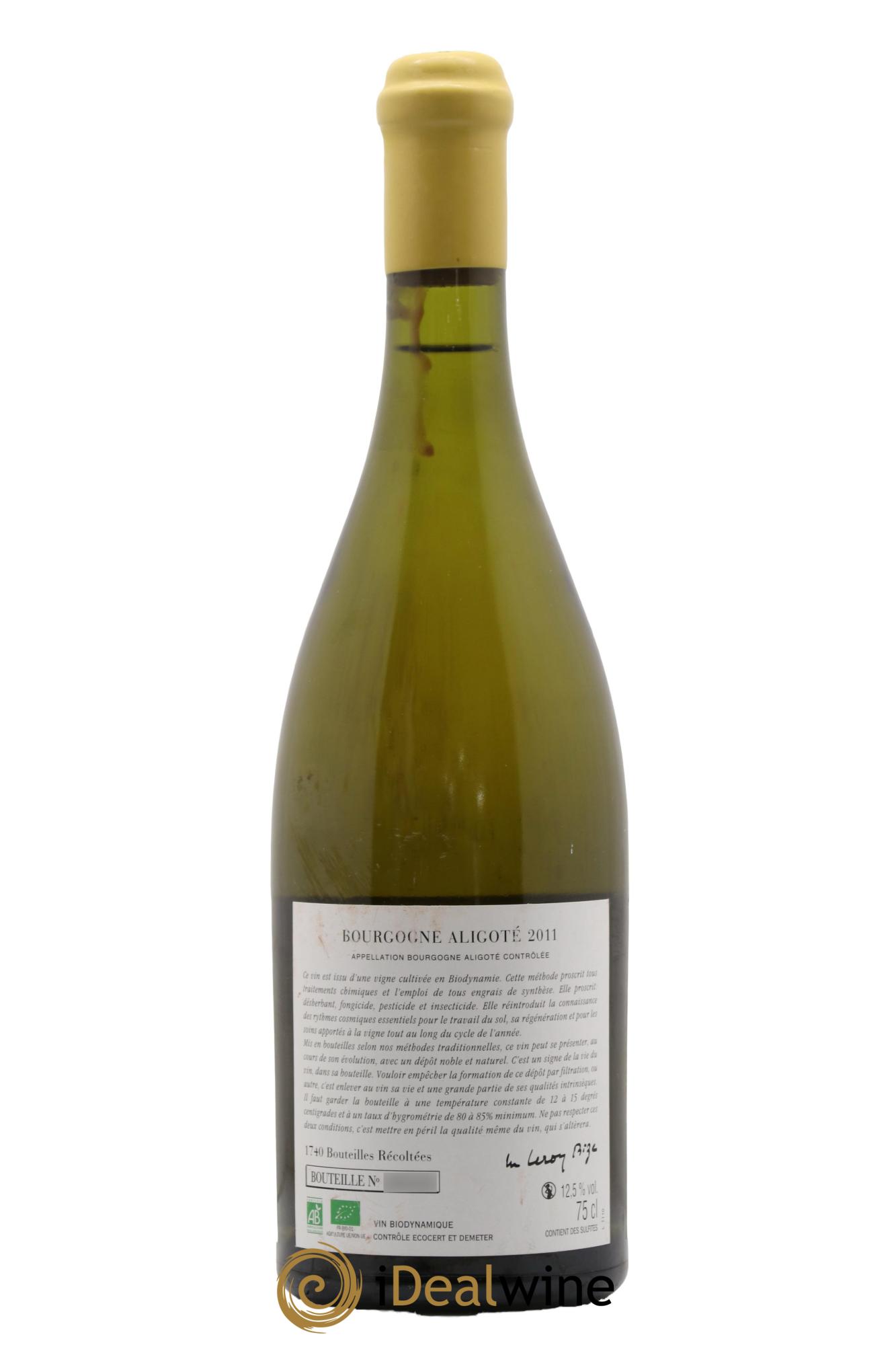 Bourgogne Aligoté Sous Chatelet d'Auvenay (Domaine) 2011 - Lot de 1 bouteille - 1