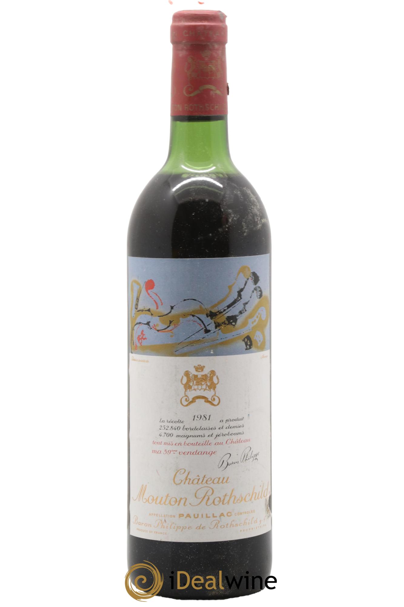 Château Mouton Rothschild 1er Grand Cru Classé 1981 - Lot of 1 bottle - 0