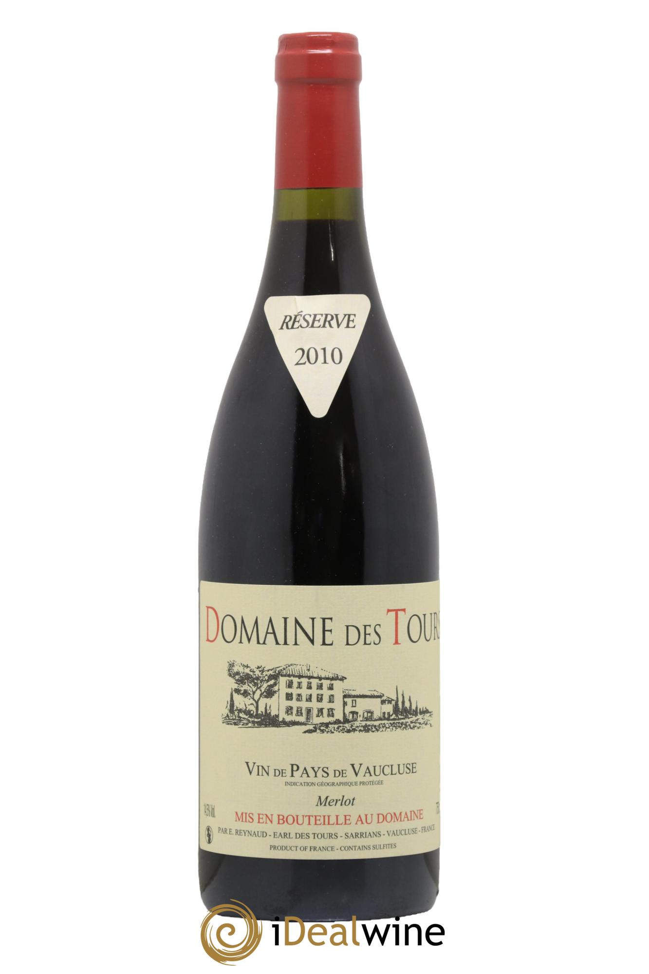 Vaucluse Domaine des Tours Merlot Emmanuel Reynaud 2010 - Lot de 1 bouteille - 0