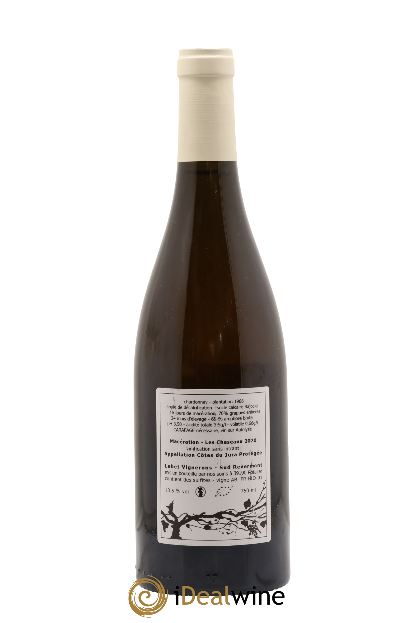 Côtes du Jura Chardonnay Les Chaseaux Macération Romain - Julien - Charline Labet 2020 - Posten von 1 Flasche - 1