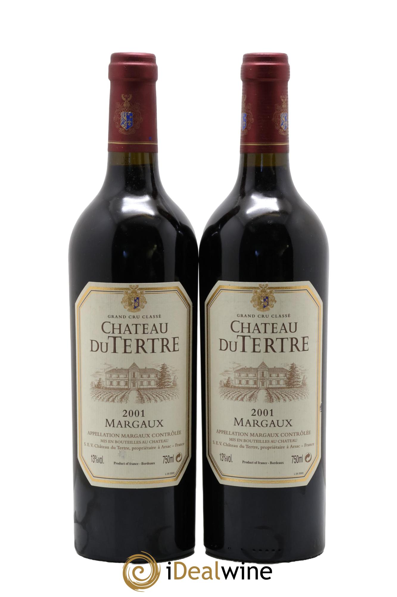 Château du Tertre 5ème Grand Cru Classé 2001 - Posten von 2 Flaschen - 0