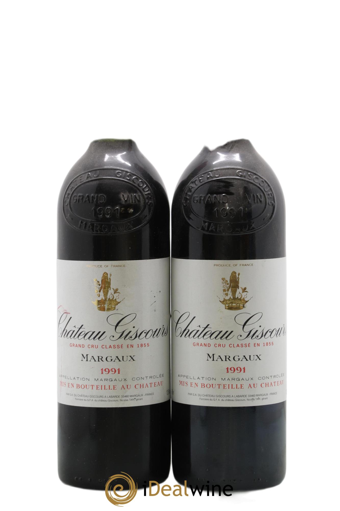 Château Giscours 3ème Grand Cru Classé 1991 - Lot de 2 bouteilles - 0