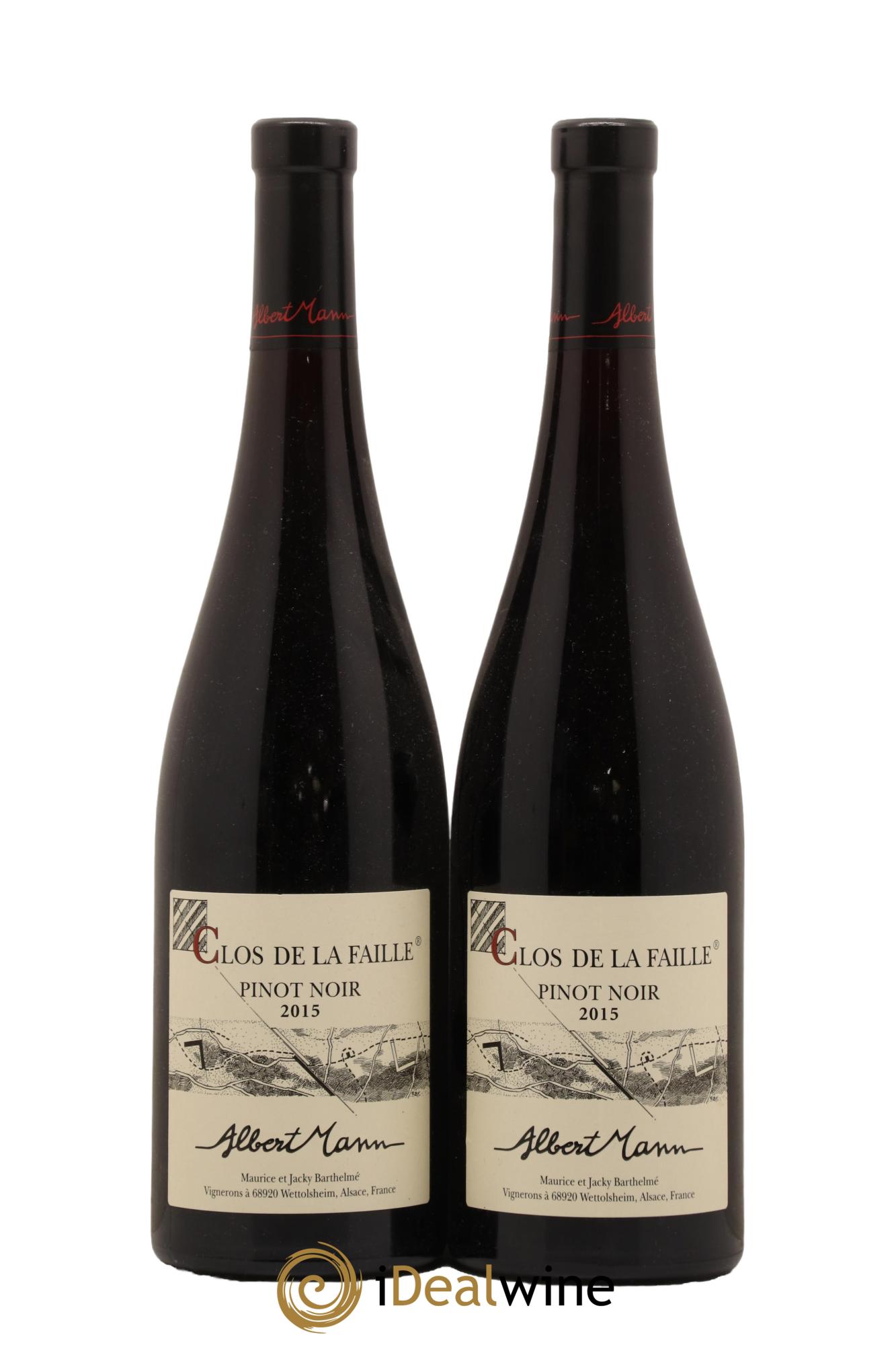 Alsace Pinot Noir Clos de la Faille Albert Mann 2015 - Lot de 2 bouteilles - 0