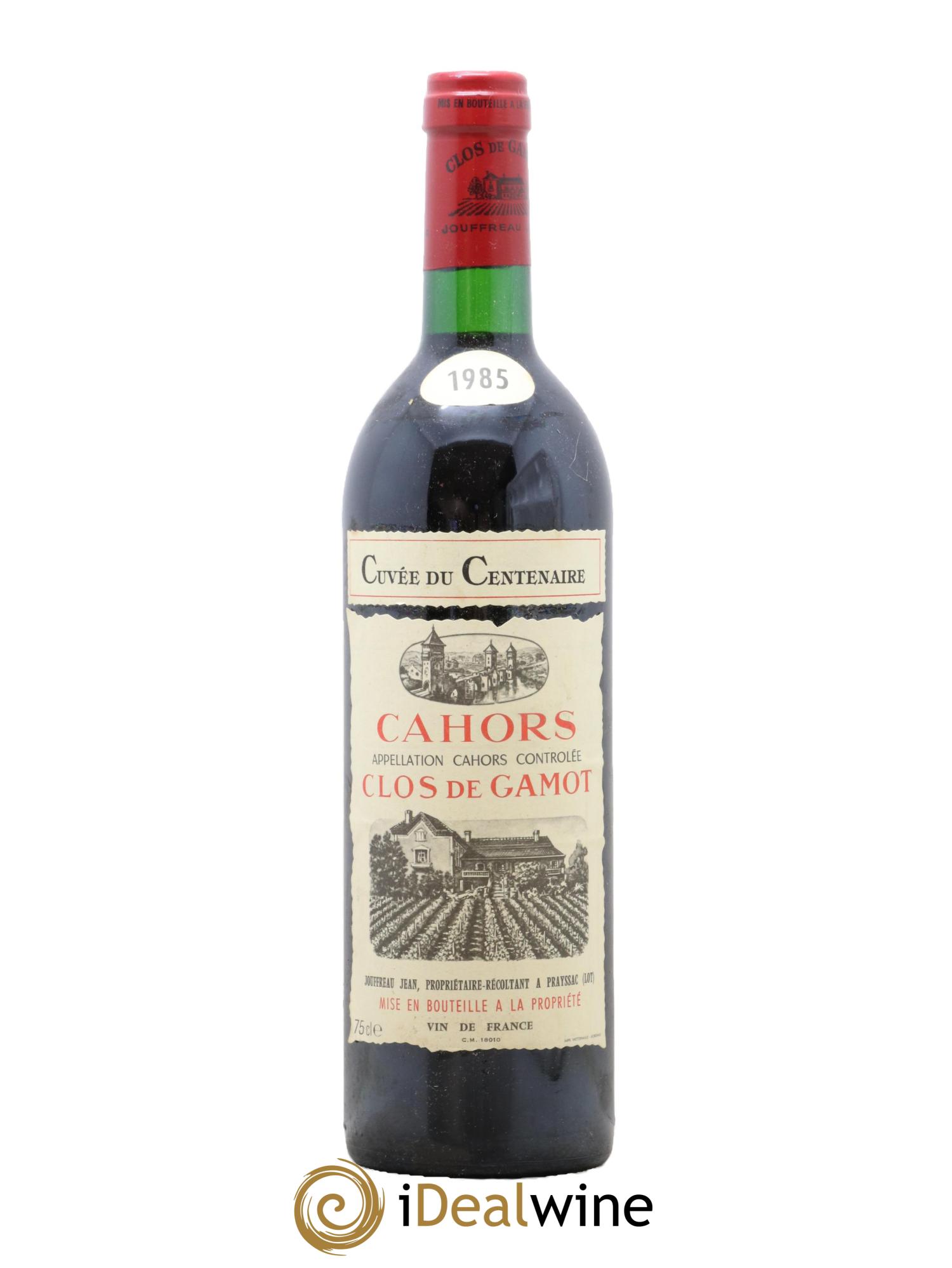 Cahors Clos de Gamot famille Jouffreau Cuvée du Centenaire 1985 - Lot de 1 bouteille - 0