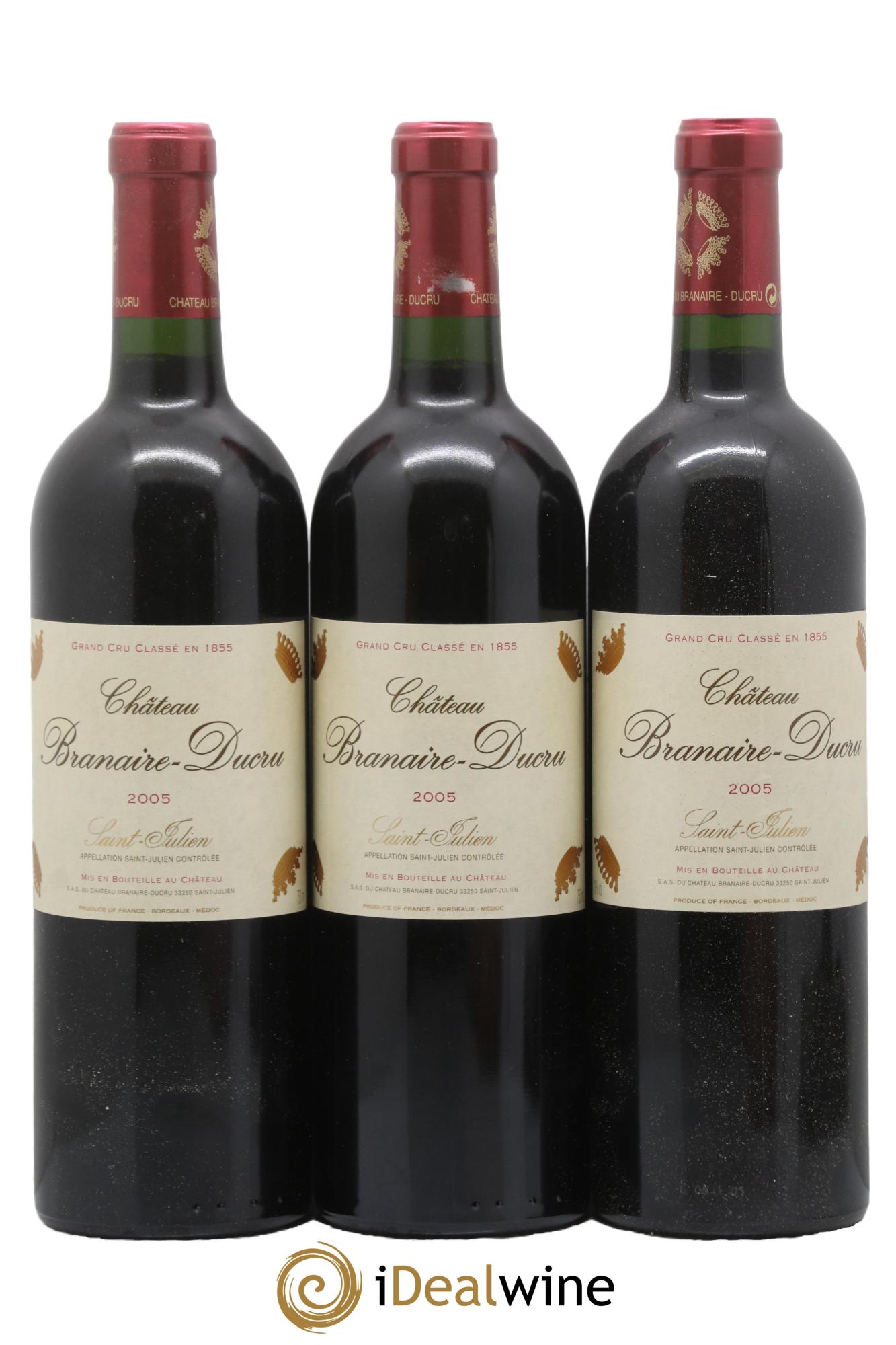 Château Branaire Ducru 4ème Grand Cru Classé 2005 - Lot de 3 bouteilles - 0