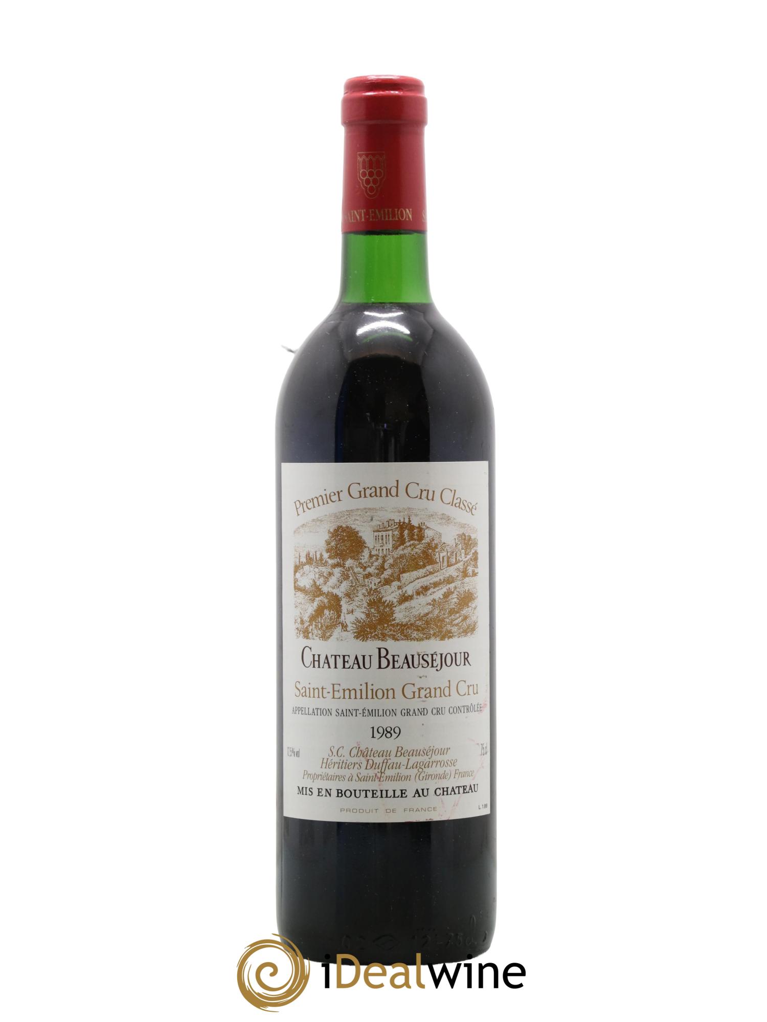 Château Beauséjour (Duffau-Lagarrosse) 1er Grand Cru Classé B 1989 - Lot de 1 bouteille - 0
