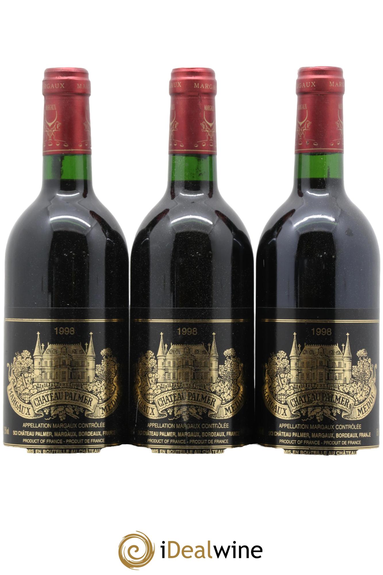 Château Palmer 3ème Grand Cru Classé 1998 - Lot de 3 bouteilles - 0