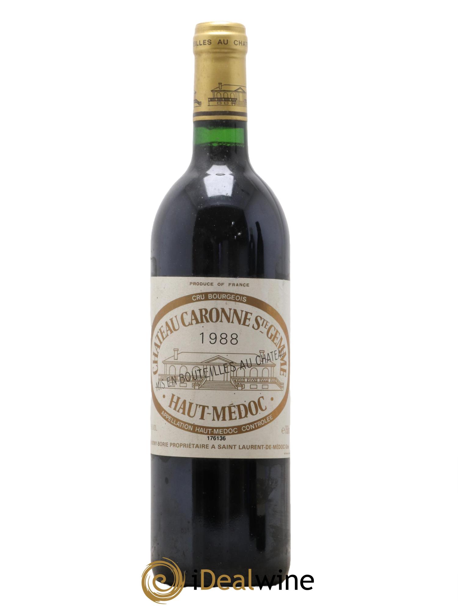 Château Caronne Sainte-Gemme Cru Bourgeois 1988 - Lot de 1 bouteille - 0