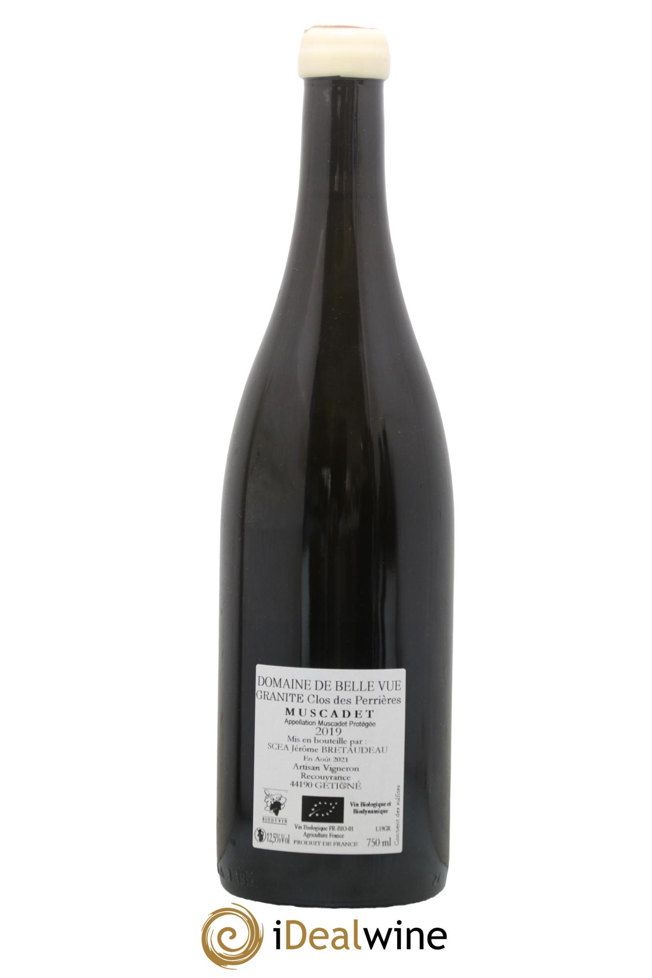 Muscadet-Sèvre-et-Maine Granite Clos des Perrières Jérôme Bretaudeau - Domaine de Bellevue 2019 - Lot de 1 bouteille - 1