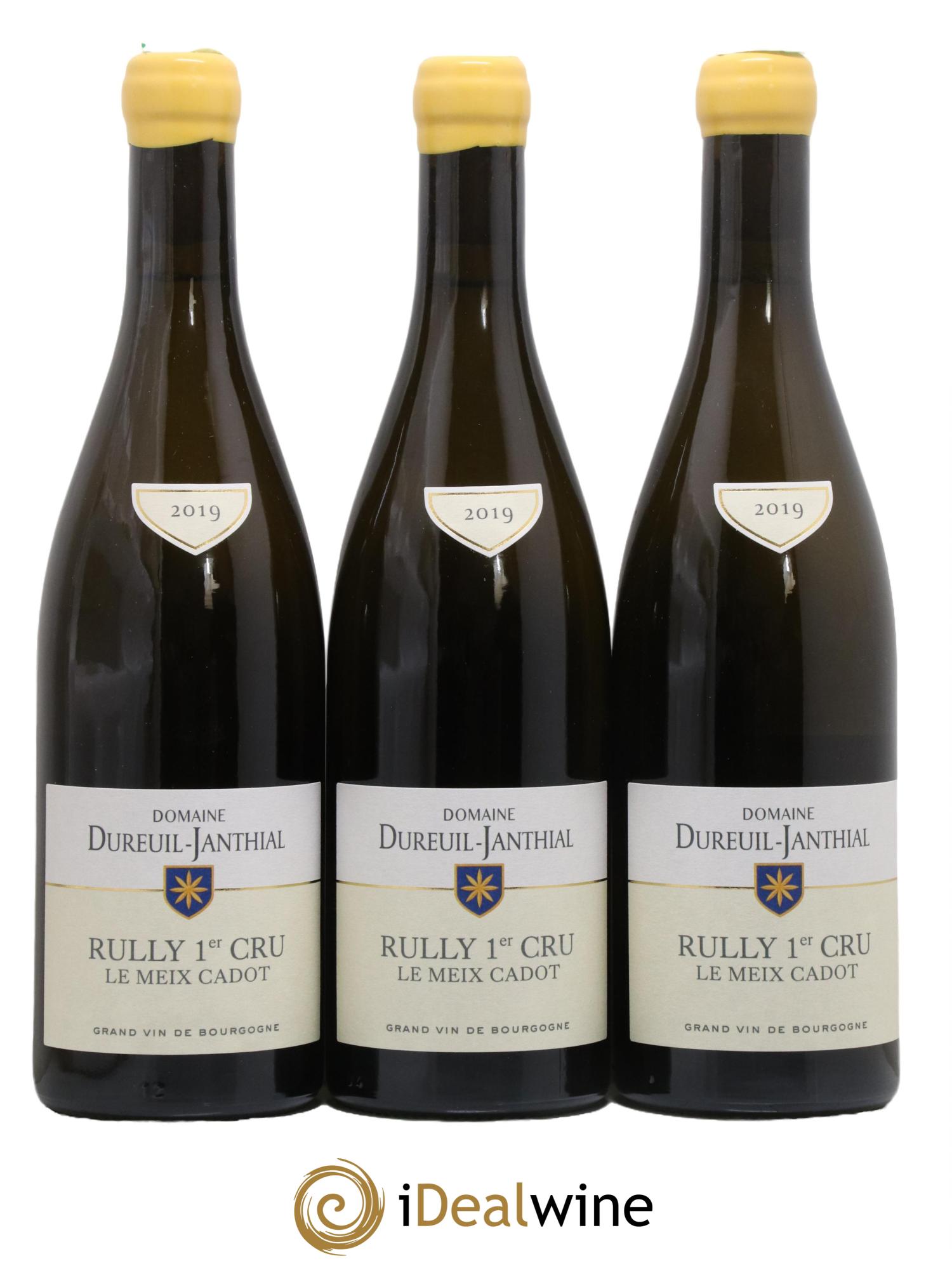 Rully 1er Cru Le Meix Cadot Vincent Dureuil-Janthial 2019 - Lot de 3 bouteilles - 0