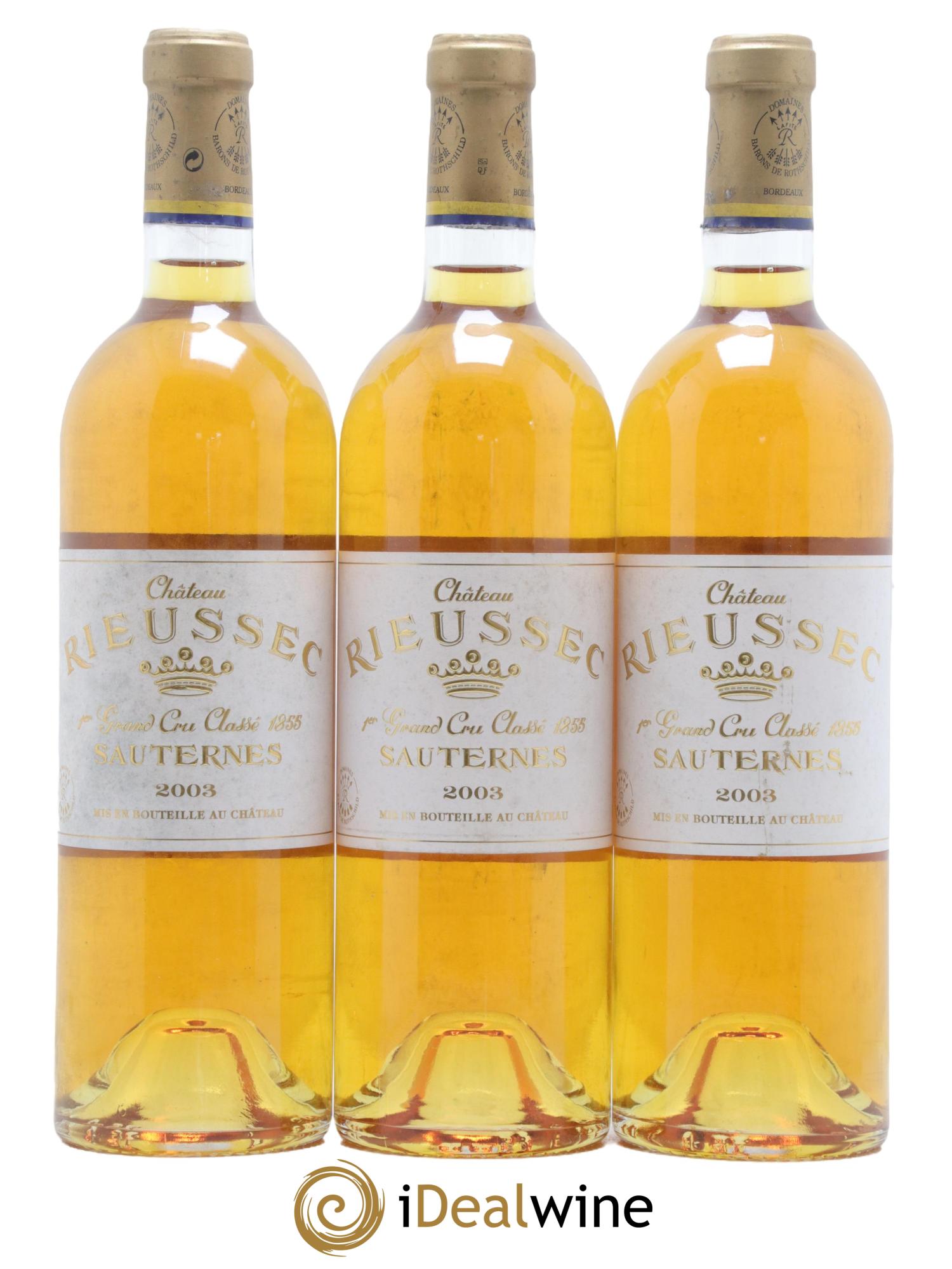 Château Rieussec 1er Grand Cru Classé 2003 - Lotto di 3 bottiglie - 0