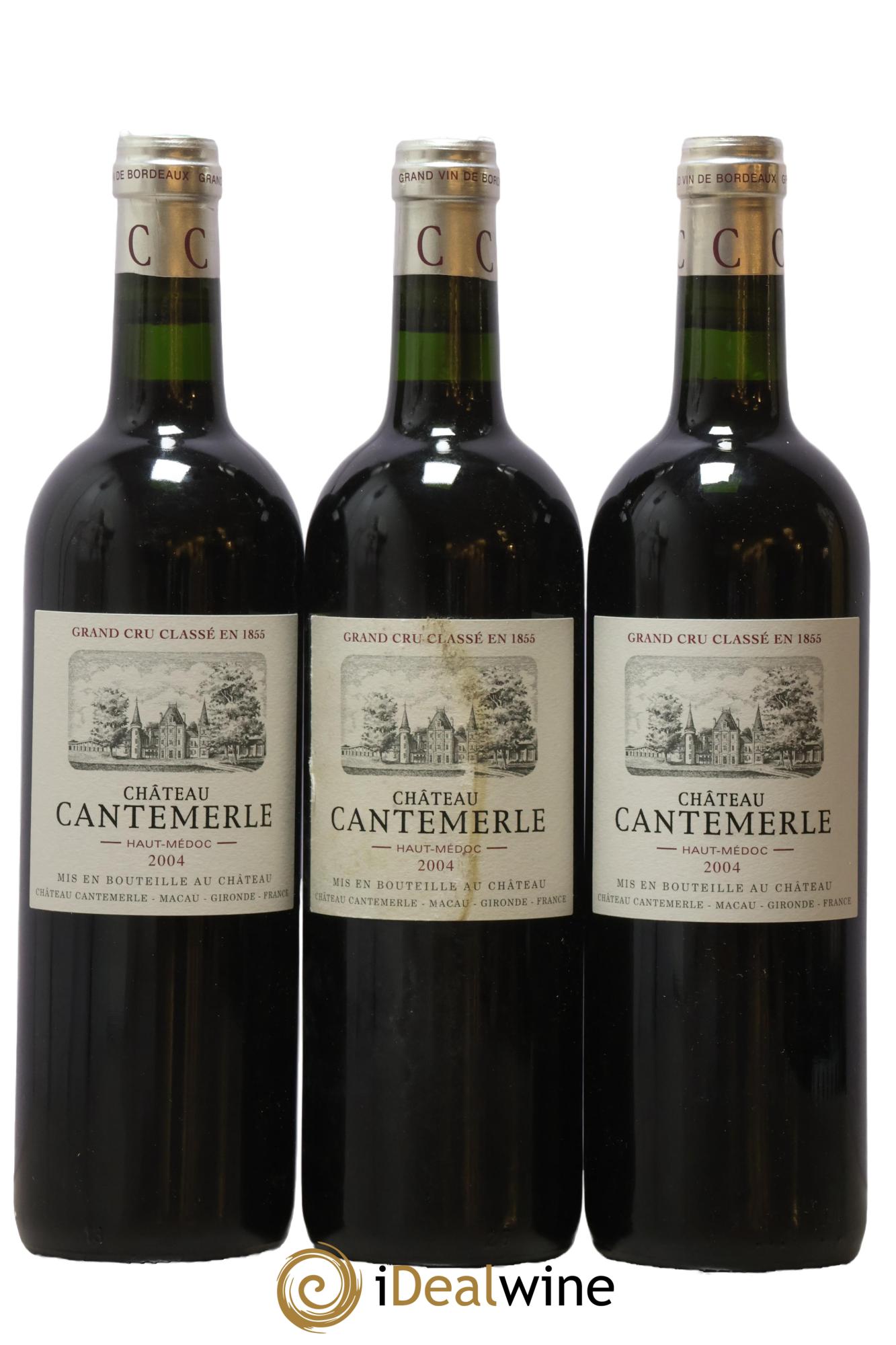 Château Cantemerle 5ème Grand Cru Classé 2004 - Posten von 3 Flaschen - 0