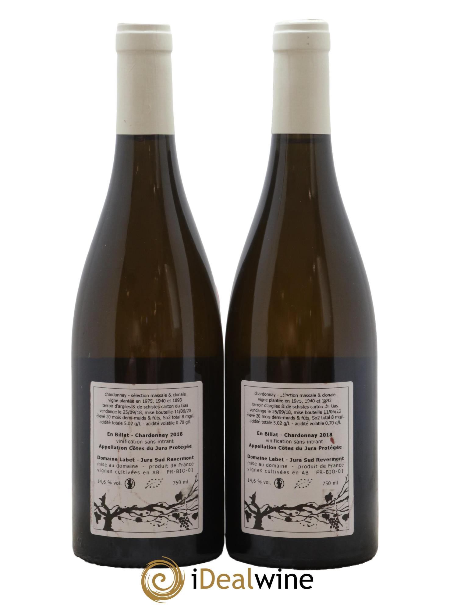 Côtes du Jura Chardonnay En Billat Labet (Domaine) 2018 - Lot de 2 bouteilles - 1