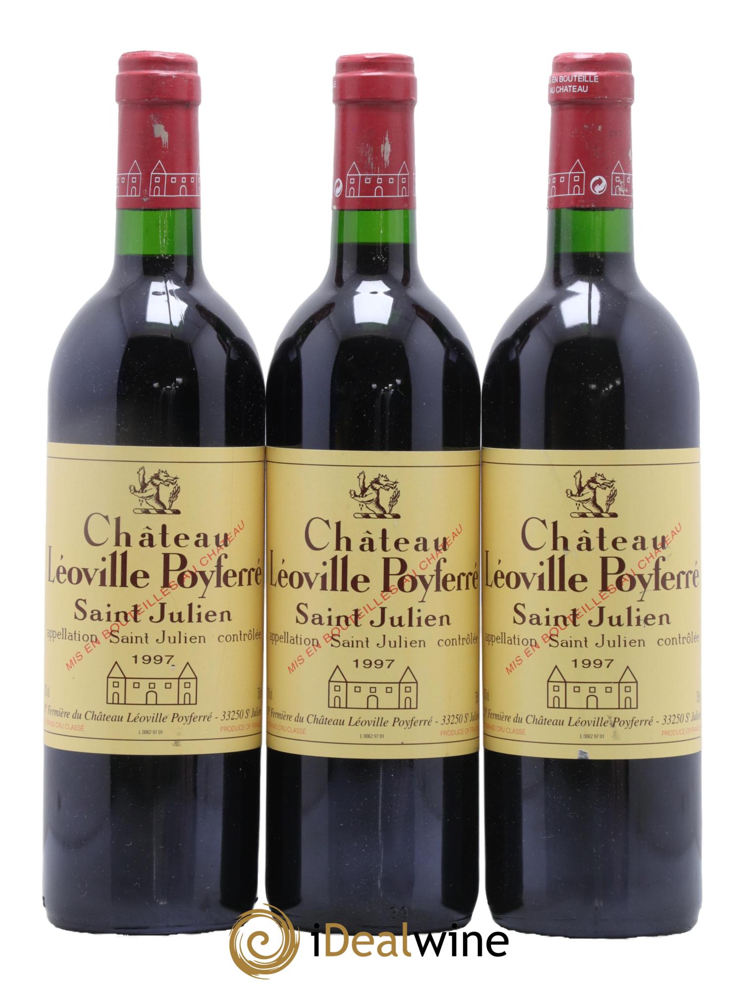 Château Léoville Poyferré 2ème Grand Cru Classé 1997 - Lot de 3 bouteilles - 0