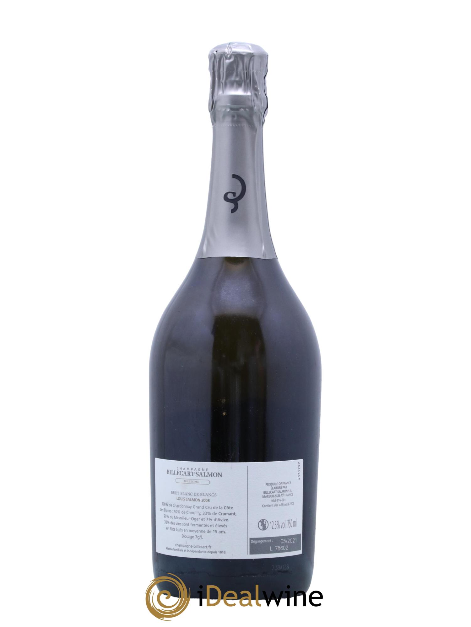 Louis Salmon Blanc de Blancs Brut Billecart-Salmon 2008 - Lot of 1 bottle - 1