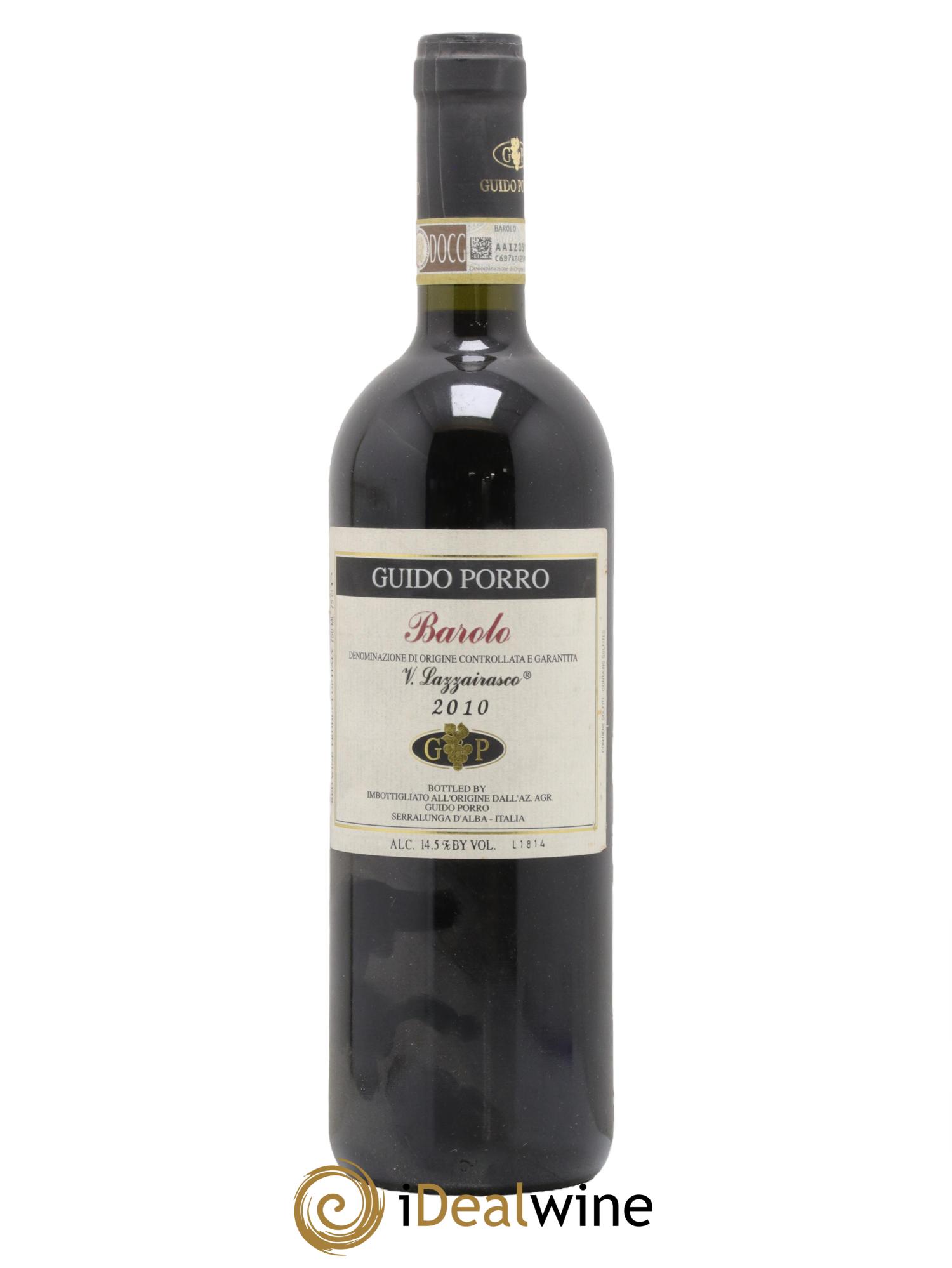 Barolo Lazzairasco Guido Porro 2010 - Lot de 1 bouteille - 0