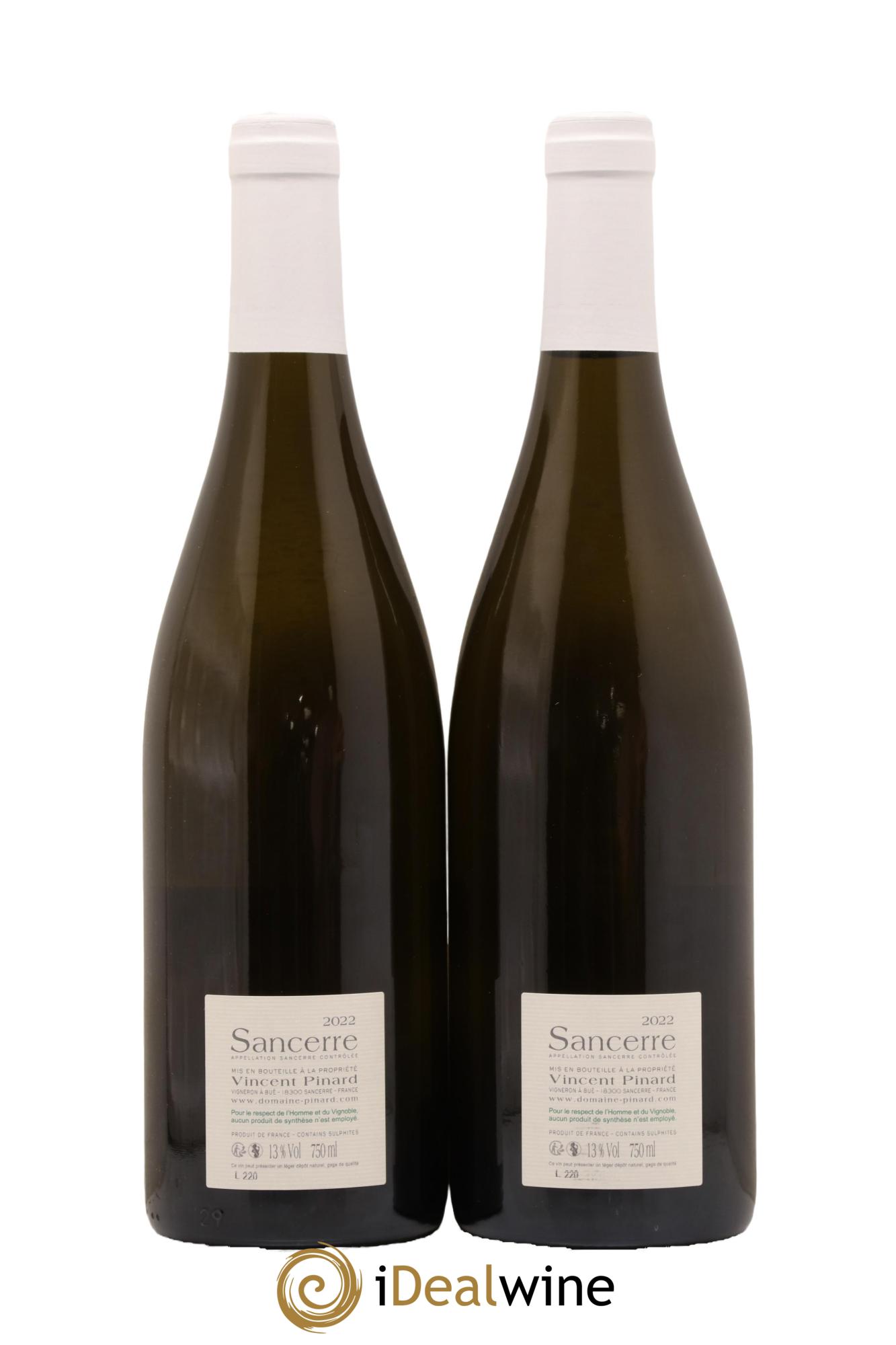 Sancerre Les Créots (anciennement Clémence) Vincent Pinard 2022 - Lot de 2 bouteilles - 1