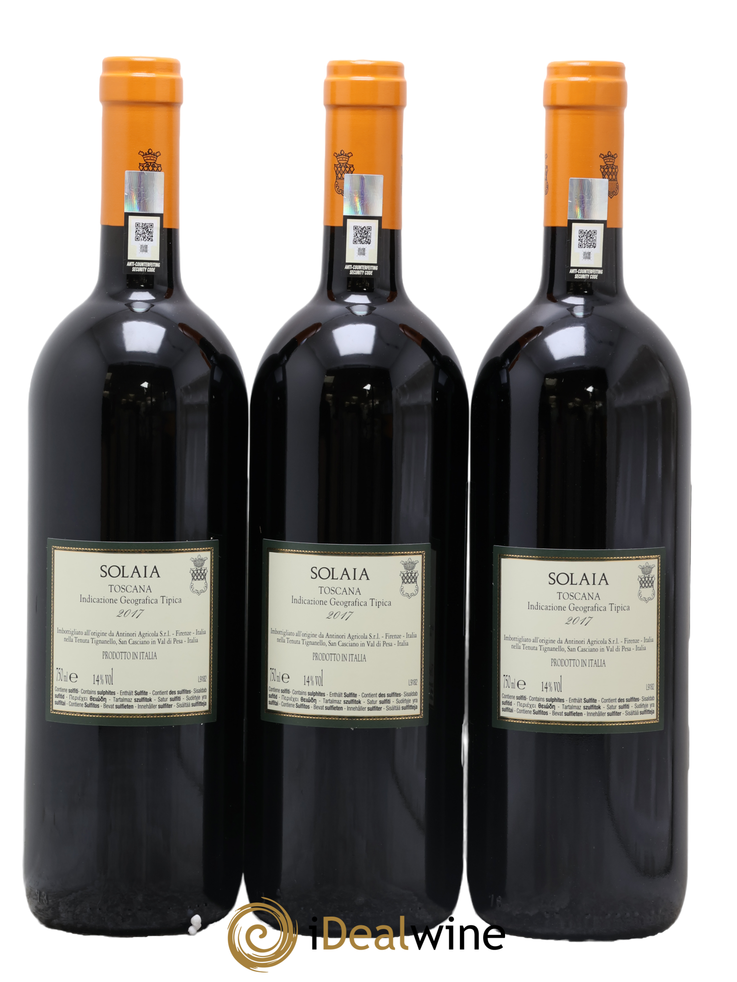 Toscana IGT Solaia Tenuta Tignanello - Marchesi Antinori 2017 - Lot of 3 bottles - 1