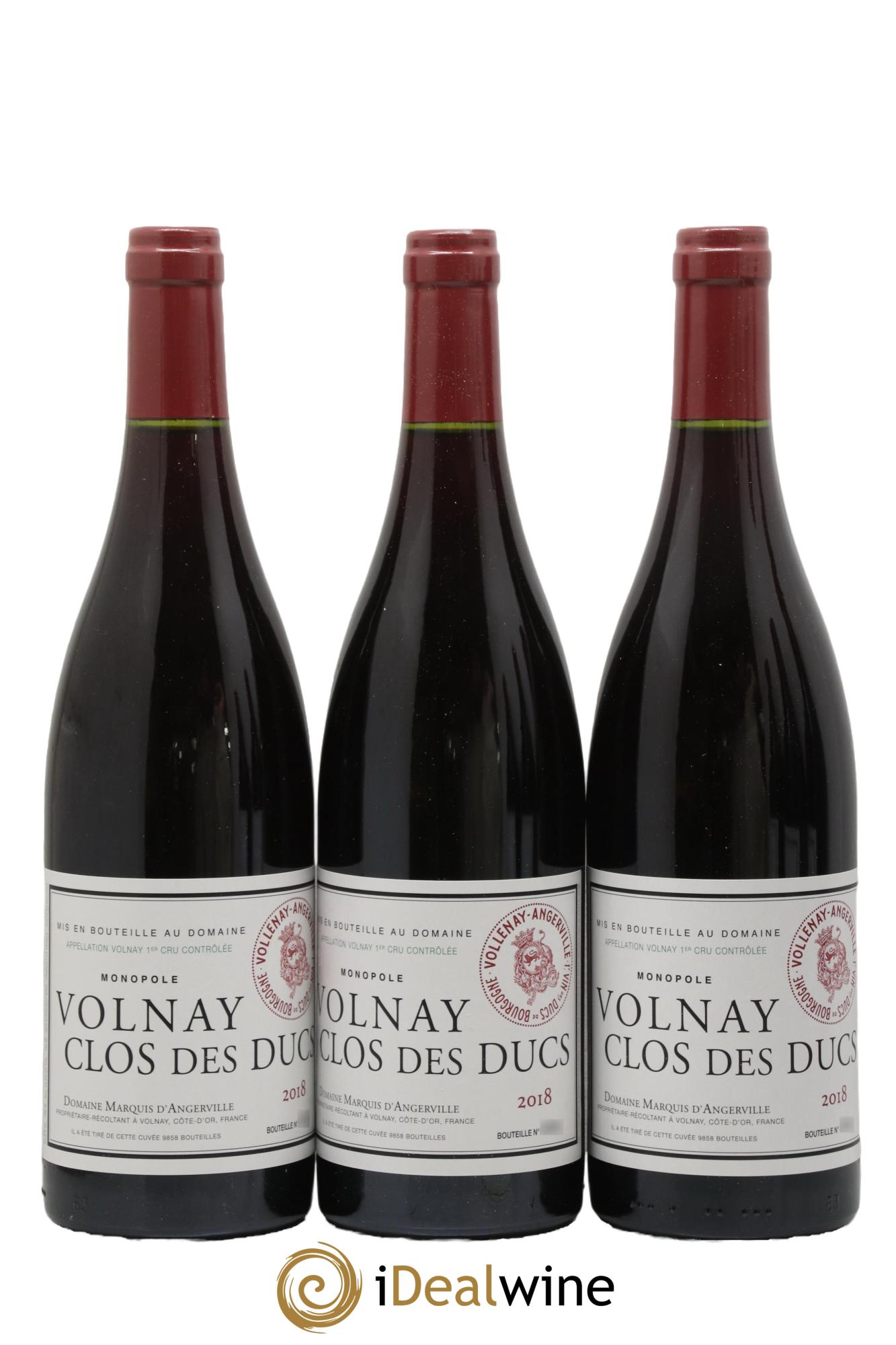 Volnay 1er Cru Clos des Ducs Marquis d'Angerville (Domaine) 2018 - Lot de 6 bouteilles - 1