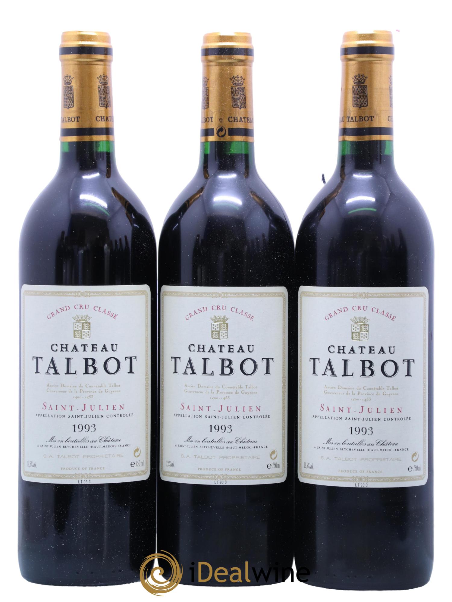 Château Talbot 4ème Grand Cru Classé 1993 - Lot de 12 bouteilles - 2