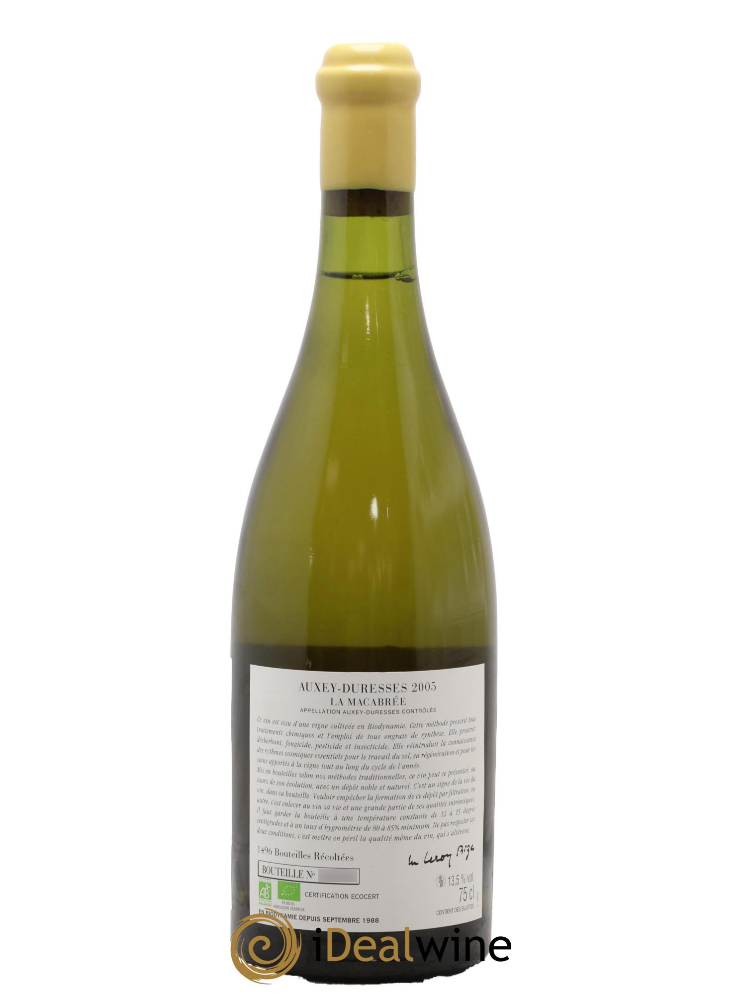 Auxey-Duresses La Macabrée d'Auvenay (Domaine)  2005 - Lot of 1 bottle - 1