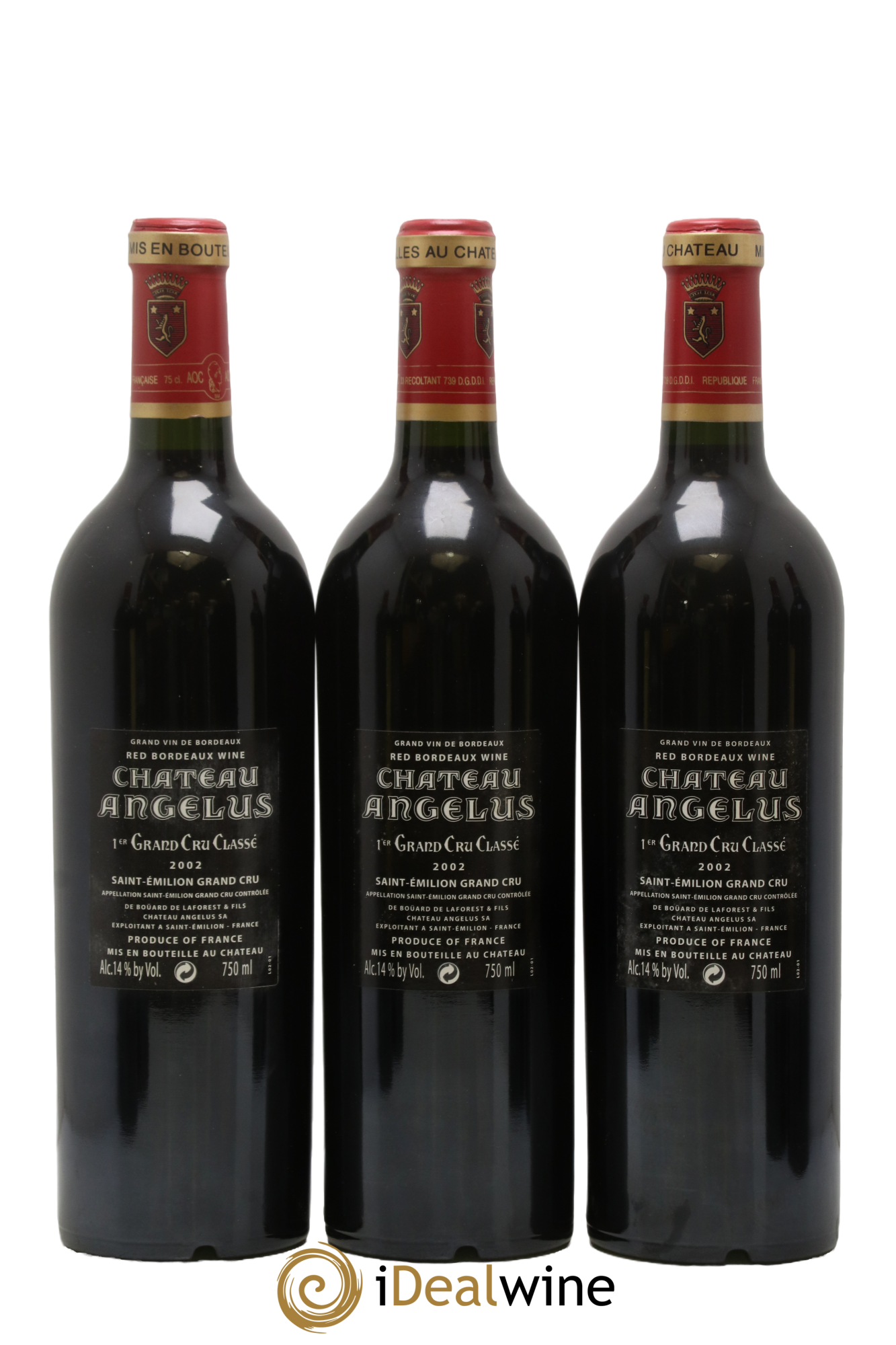 Château Angélus 1er Grand Cru Classé A 2002 - Lot de 12 bouteilles - 2