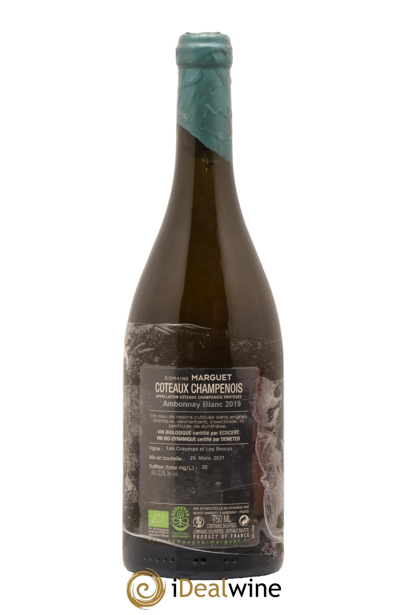 Coteaux Champenois Ambonnay Domaine Marguet 2019 - Lot de 1 bouteille - 1