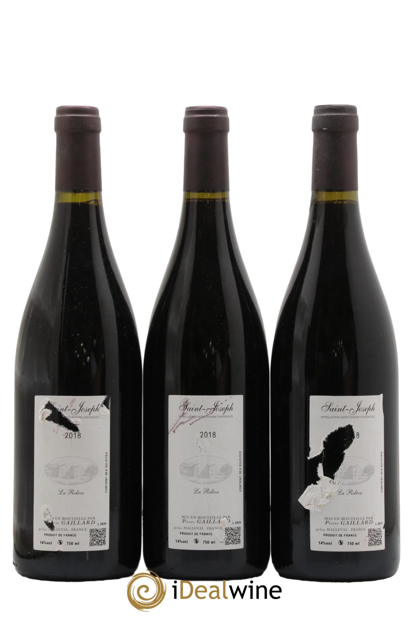 Saint-Joseph La Relève Domaine Pierre Gaillard 2018 - Lotto di 3 bottiglie - 1