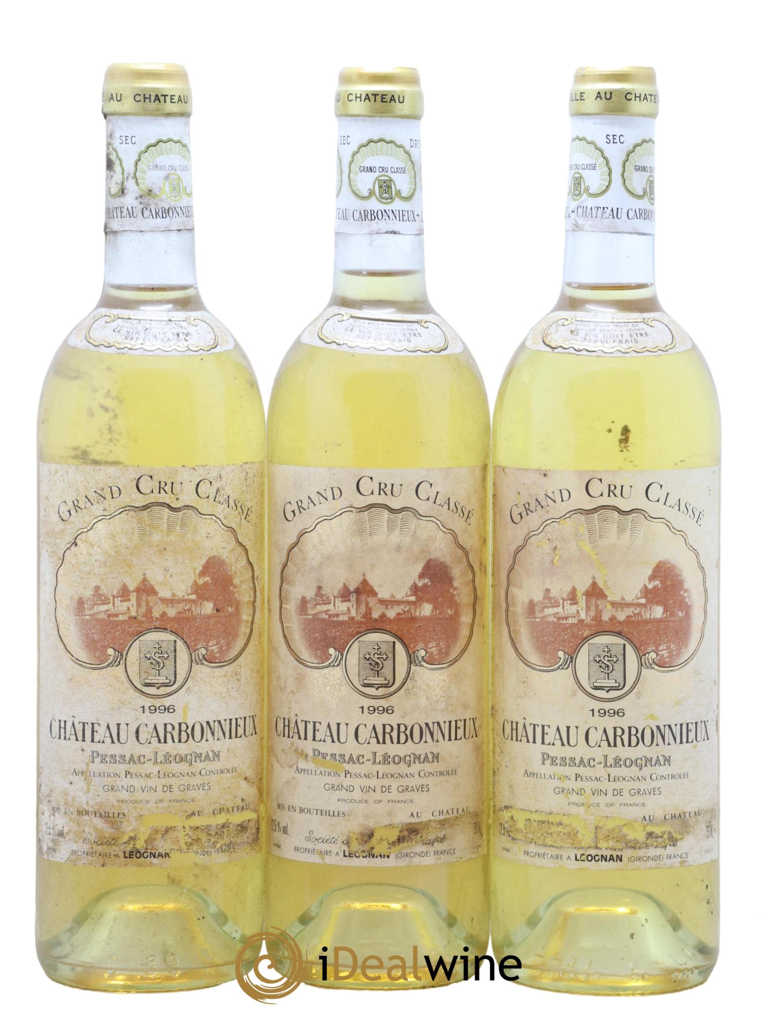 Château Carbonnieux Cru Classé de Graves 1996 - Lot de 3 bouteilles - 0