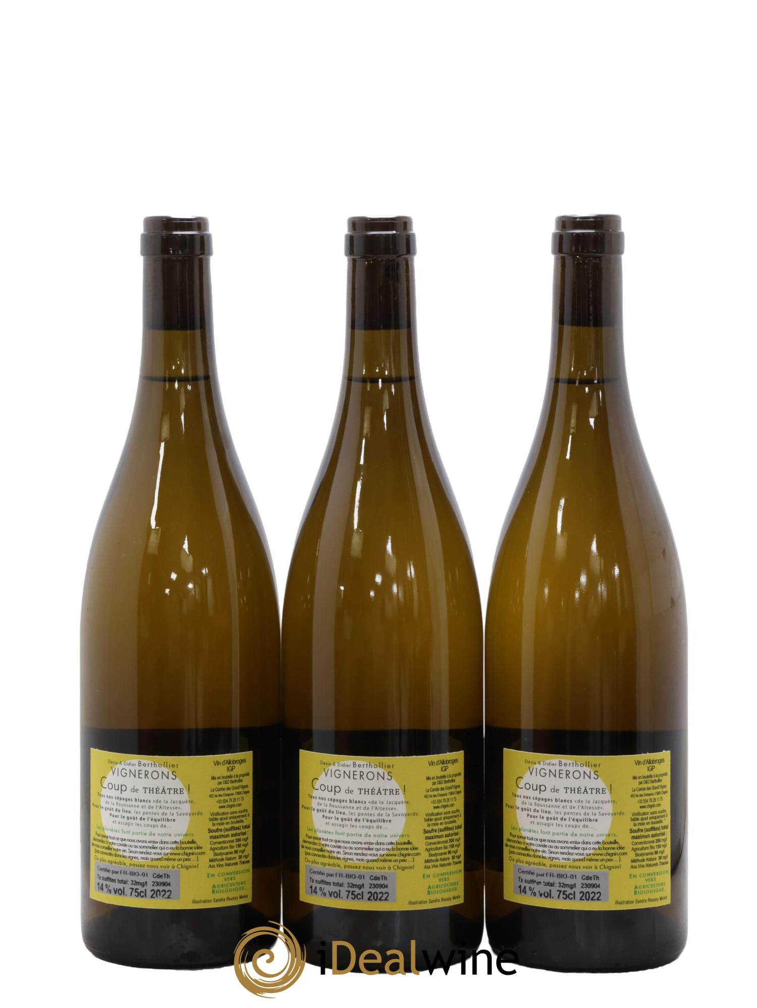 Vin des Allobroges Coup Théâtre Denis & Didier Berthollier 2022 - Lot de 3 bouteilles - 1