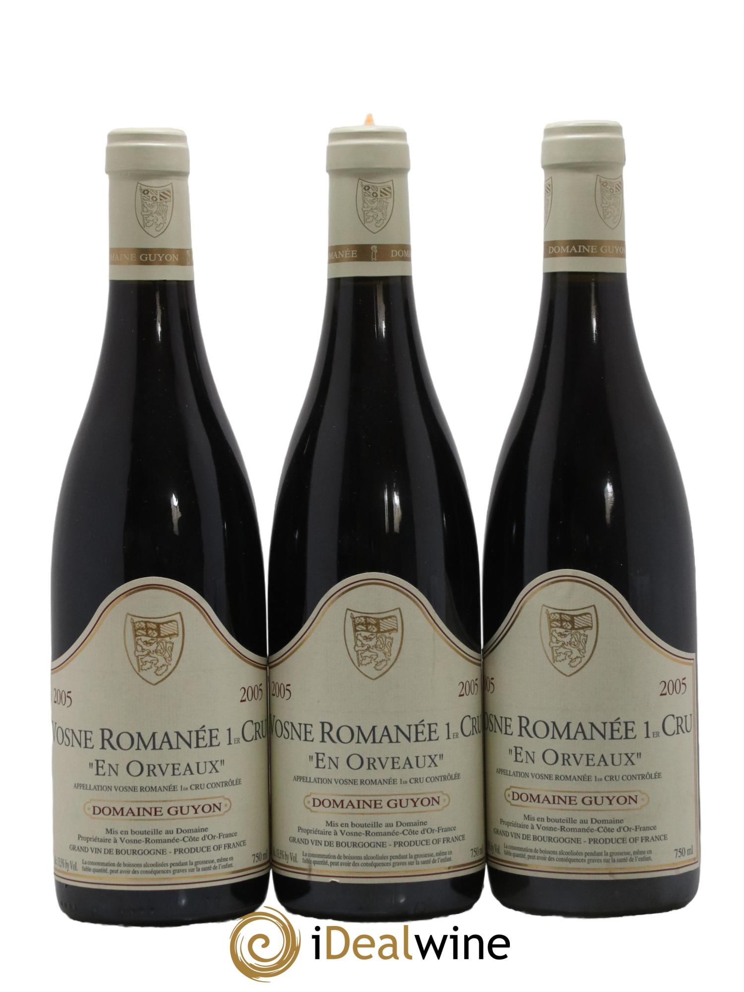Vosne-Romanée 1er Cru En Orveaux Guyon (Domaine) 2005 - Lot de 3 bouteilles - 0