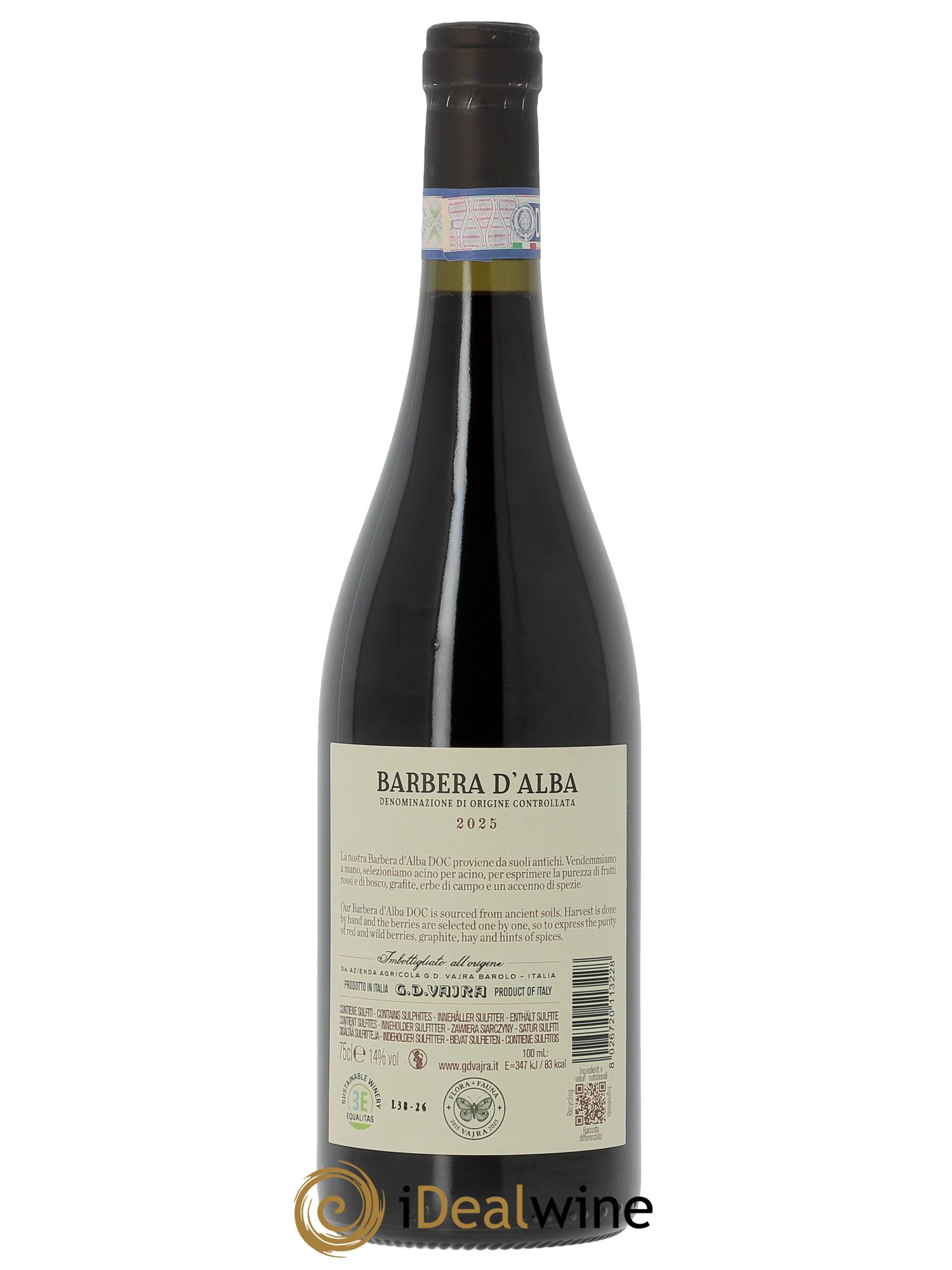 Barbera d'Alba DOC Superiore G.D Vajra 2025 - Posten von 1 Flasche - 1