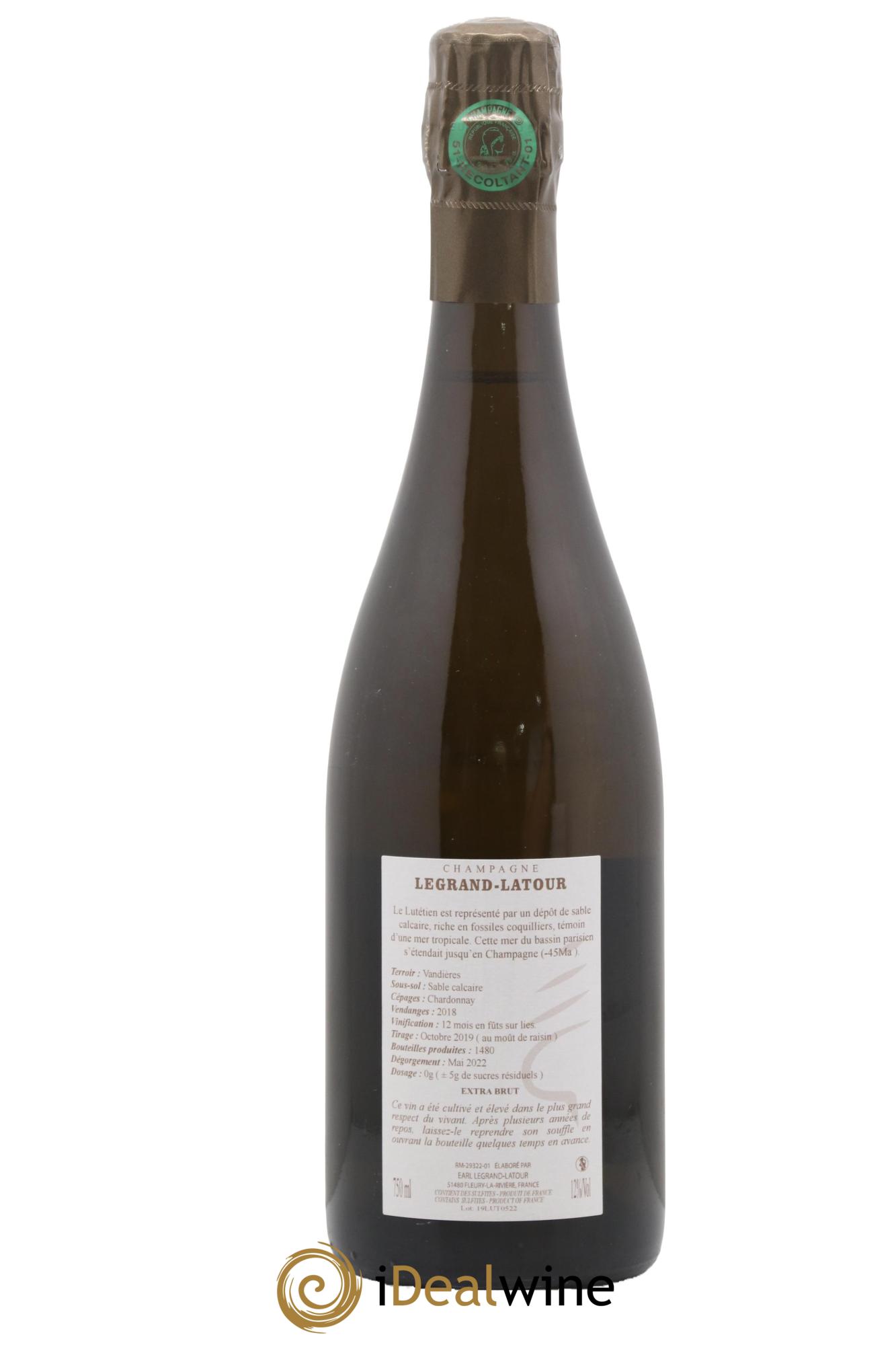 Lutétien Extra-Brut Legrand Latour 2018 - Lot de 1 bouteille - 1