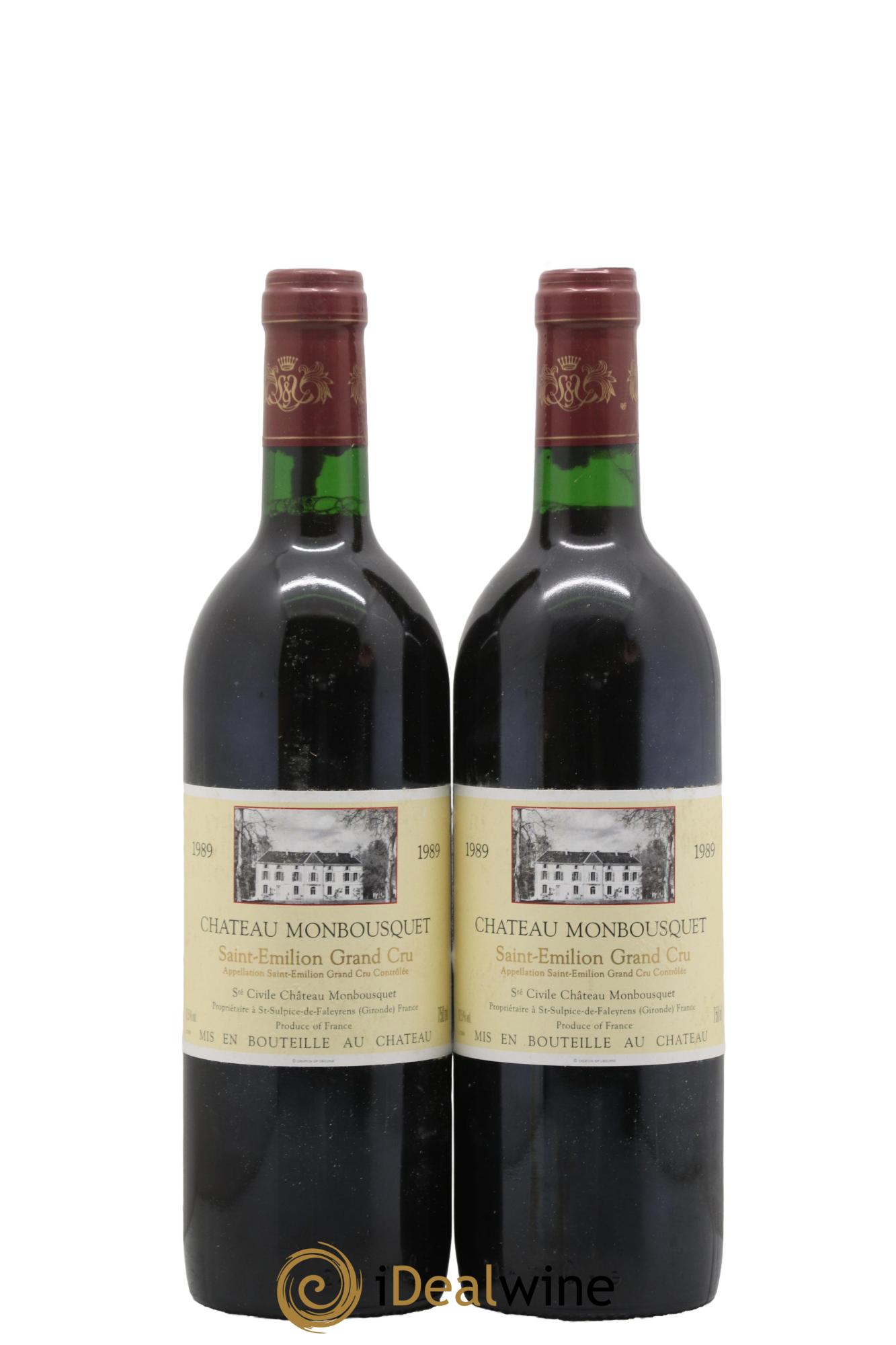 Château Monbousquet Grand Cru Classé 1989 - Lot de 2 bouteilles - 0
