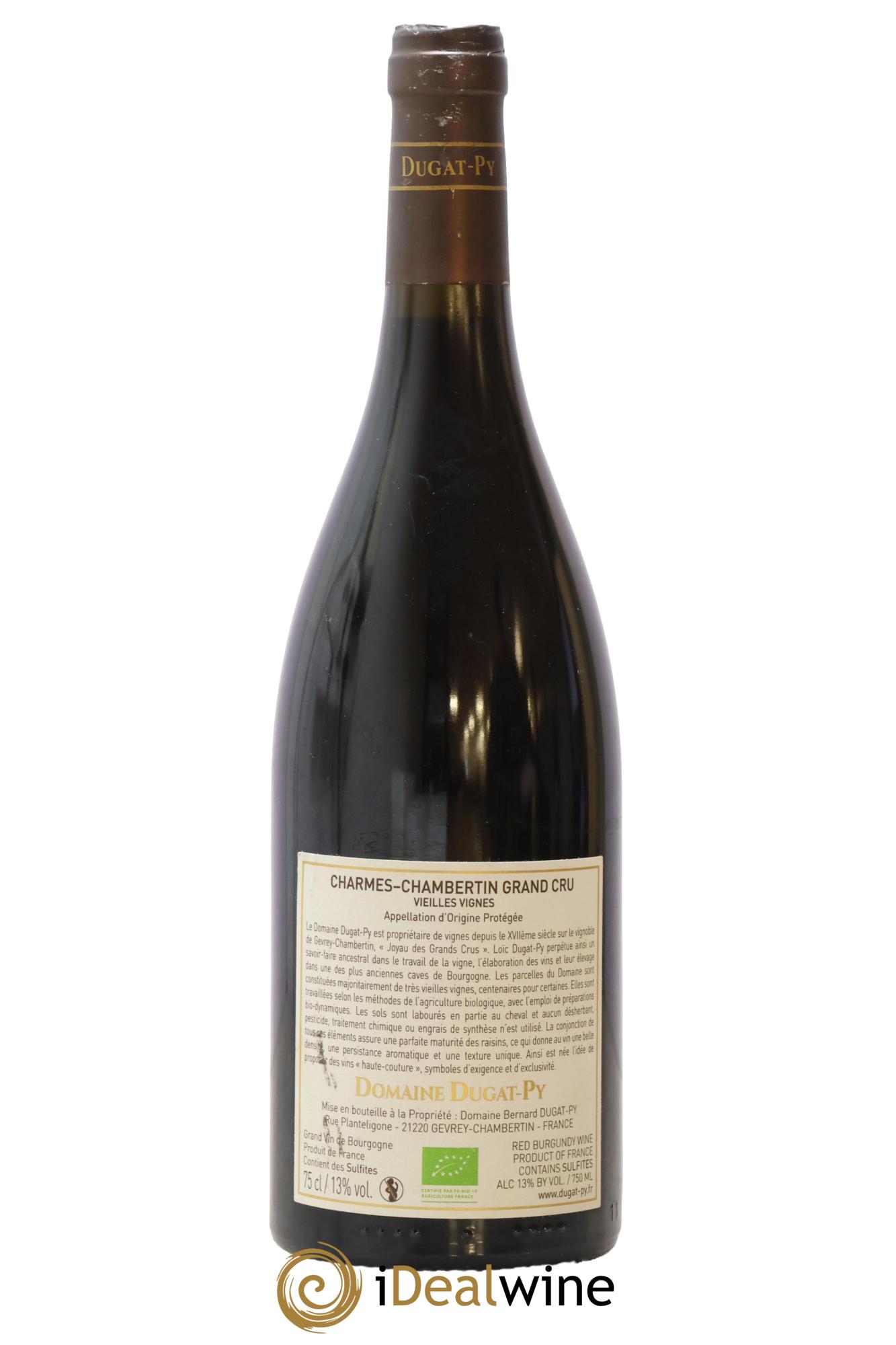 Charmes-Chambertin Grand Cru Vieilles Vignes Dugat-Py 2019 - Lot de 1 bouteille - 1
