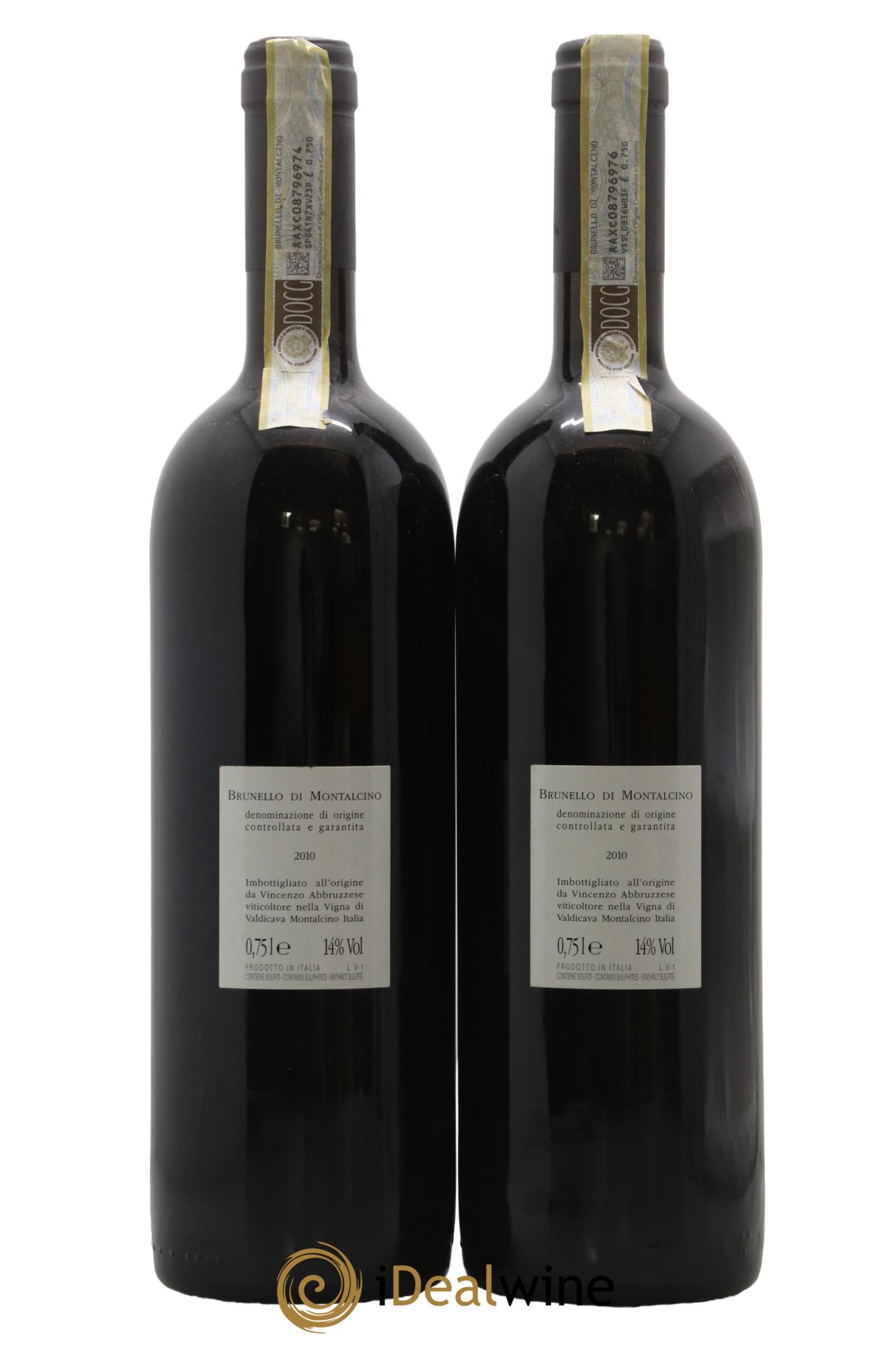 Brunello di Montalcino DOCG Valdicava Vincenzo Abbruzzese 2010 - Lot de 2 bouteilles - 1