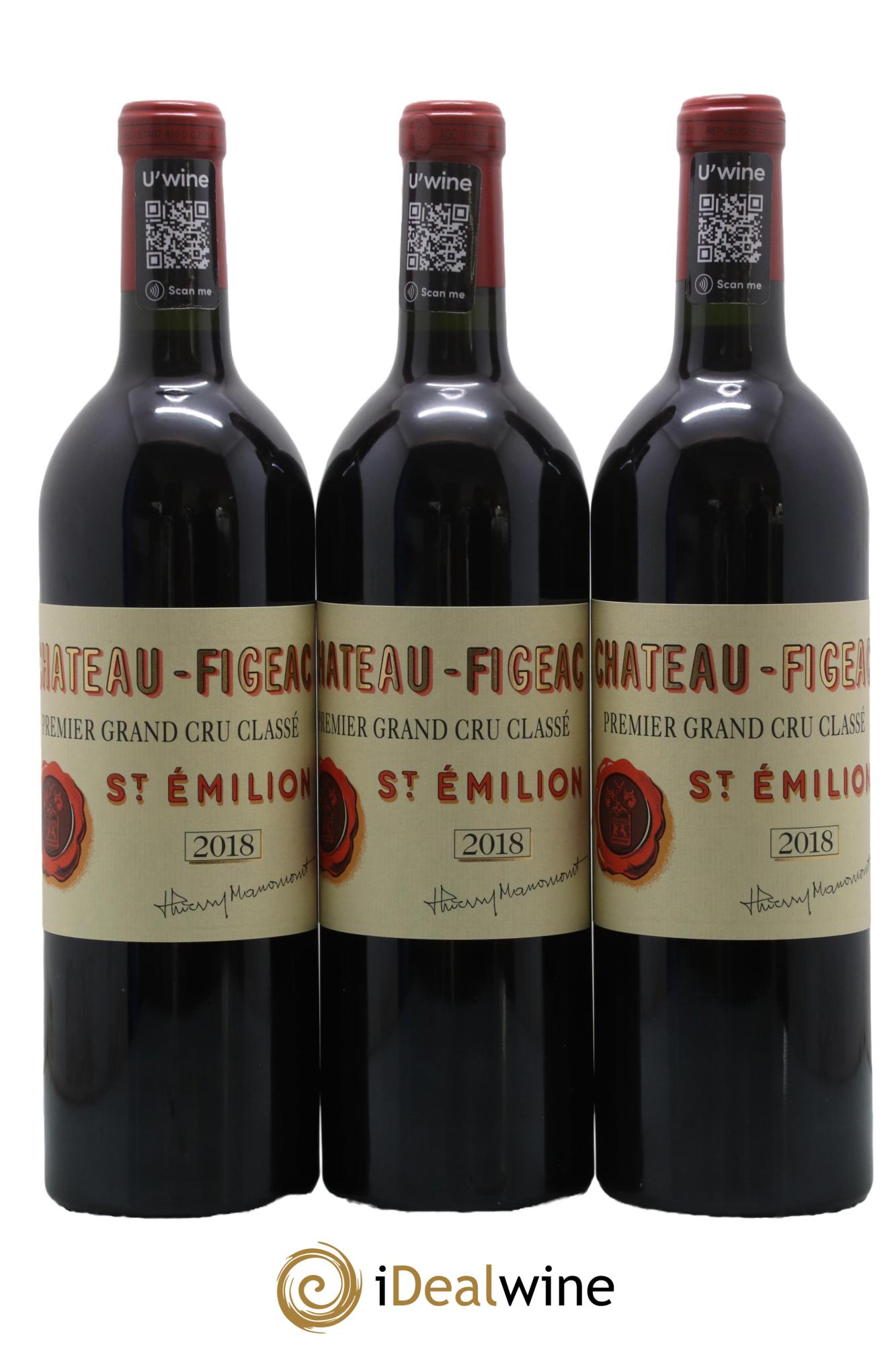 Château Figeac 1er Grand Cru Classé A 2018 - Lotto di 3 bottiglie - 0