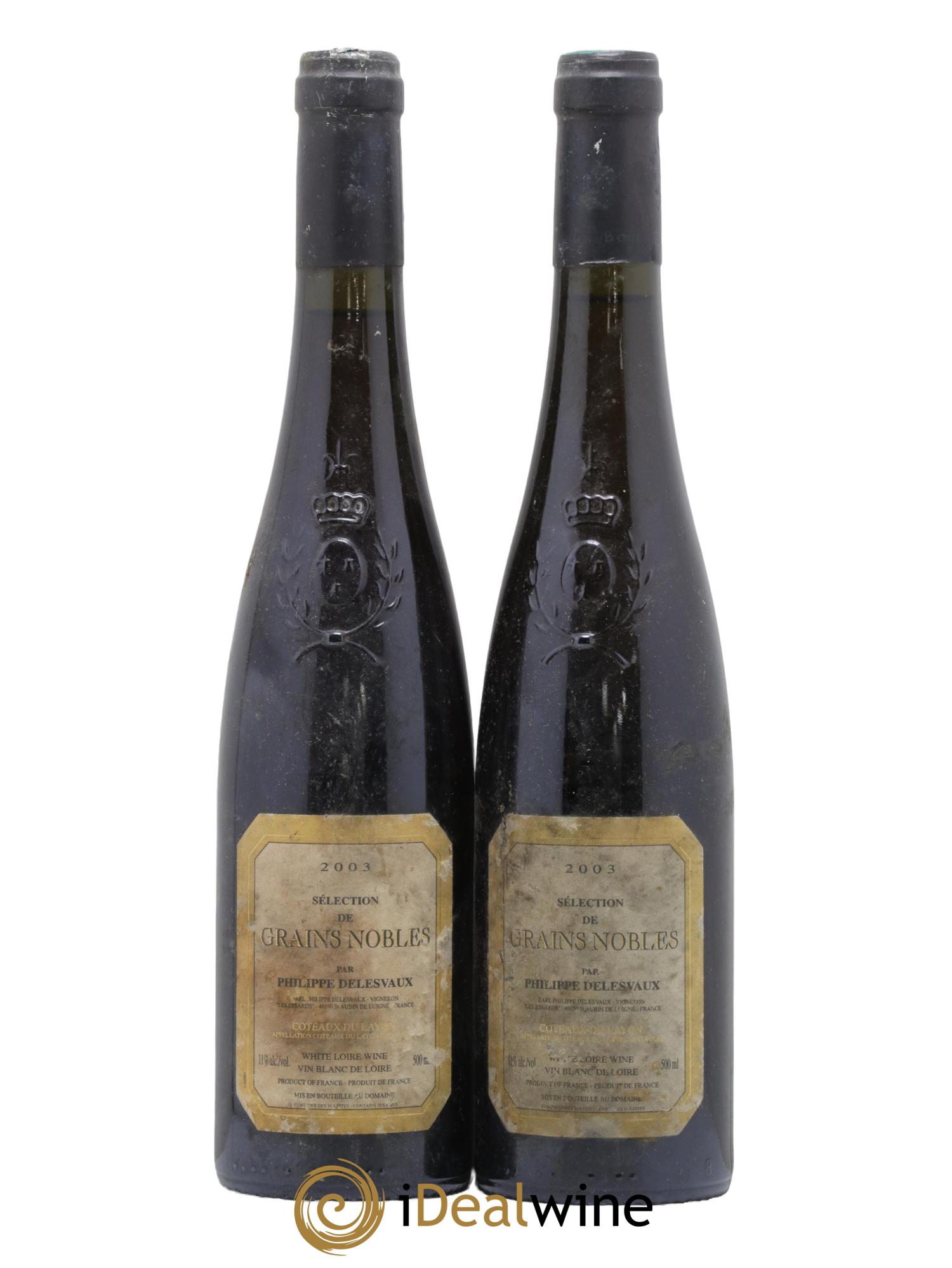 Coteaux du Layon Selection de grains nobles Delesvaux 2003 - Posten von 2 Format 50cls - 0