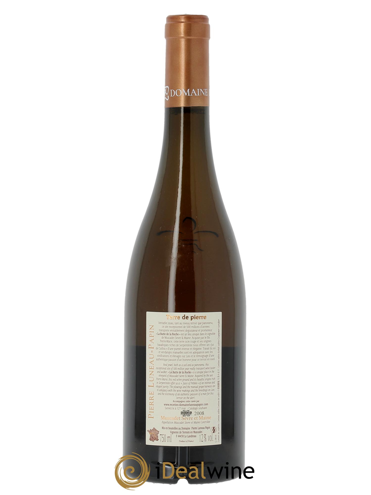 Muscadet-Sèvre-et-Maine sur lie Terre de Pierre Luneau-Papin 2008 - Lot de 1 bouteille - 1