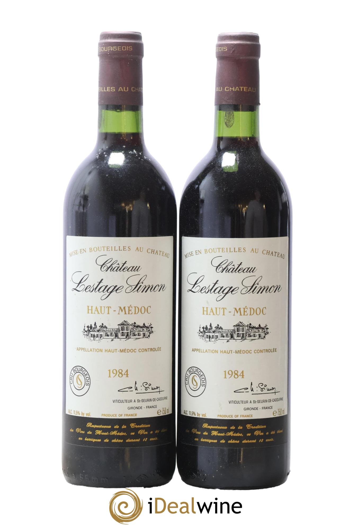 Château Lestage Simon Cru Bourgeois 1984 - Lot de 2 bouteilles - 0