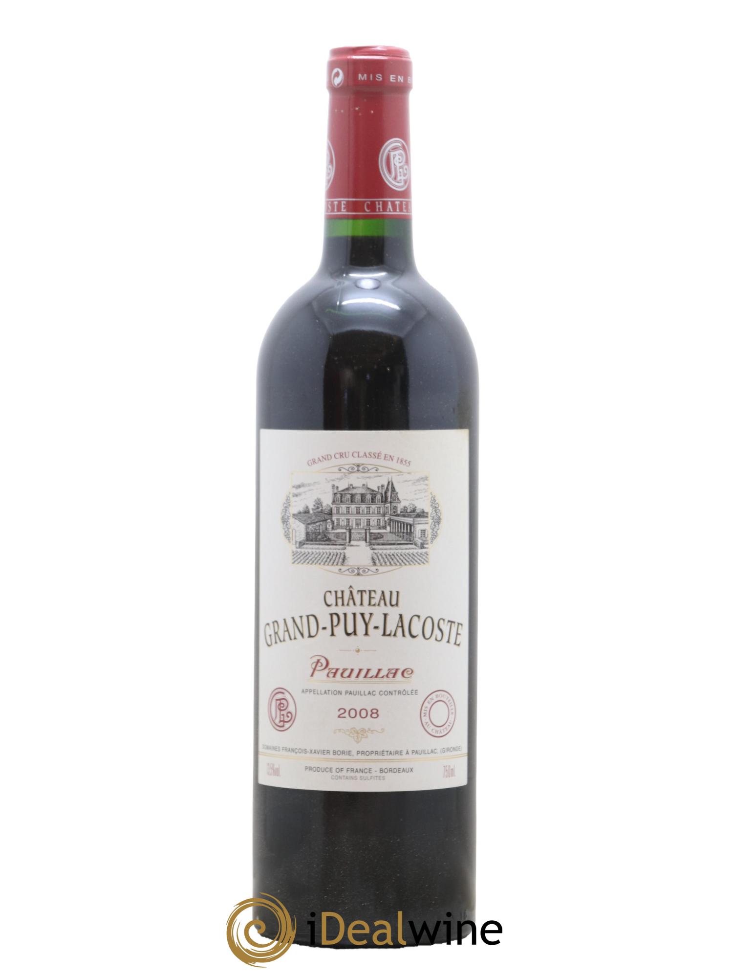 Château Grand Puy Lacoste 5ème Grand Cru Classé 2008 - Lot de 1 bouteille - 0
