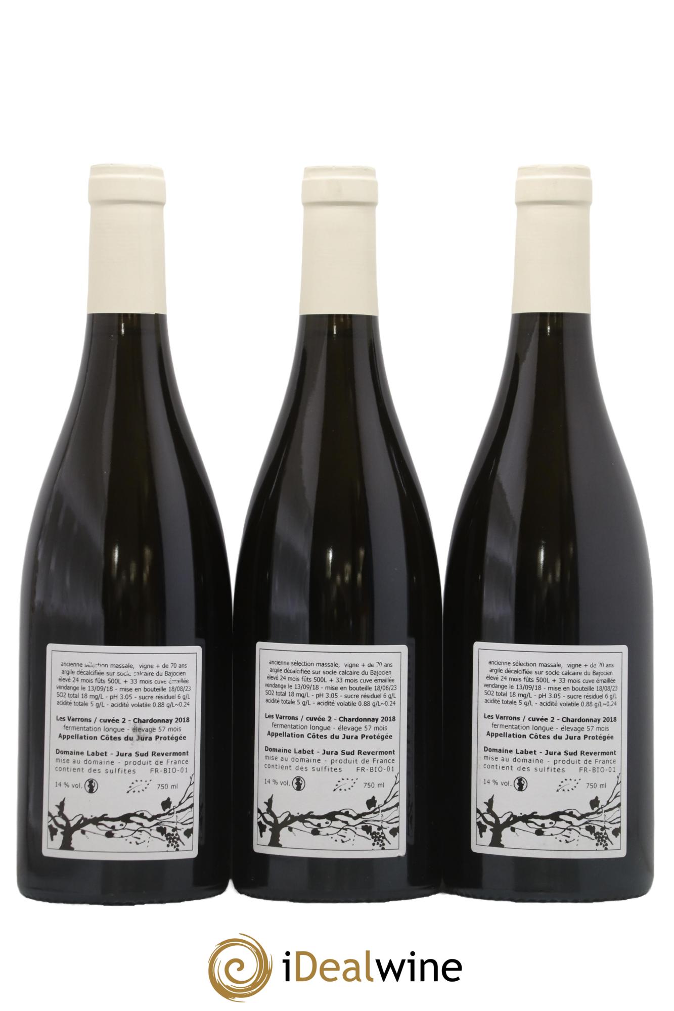 Côtes du Jura Les Varrons / Cuvée 2 - Elevage 57 mois Labet (Domaine) 2018 - Lot of 3 bottles - 1