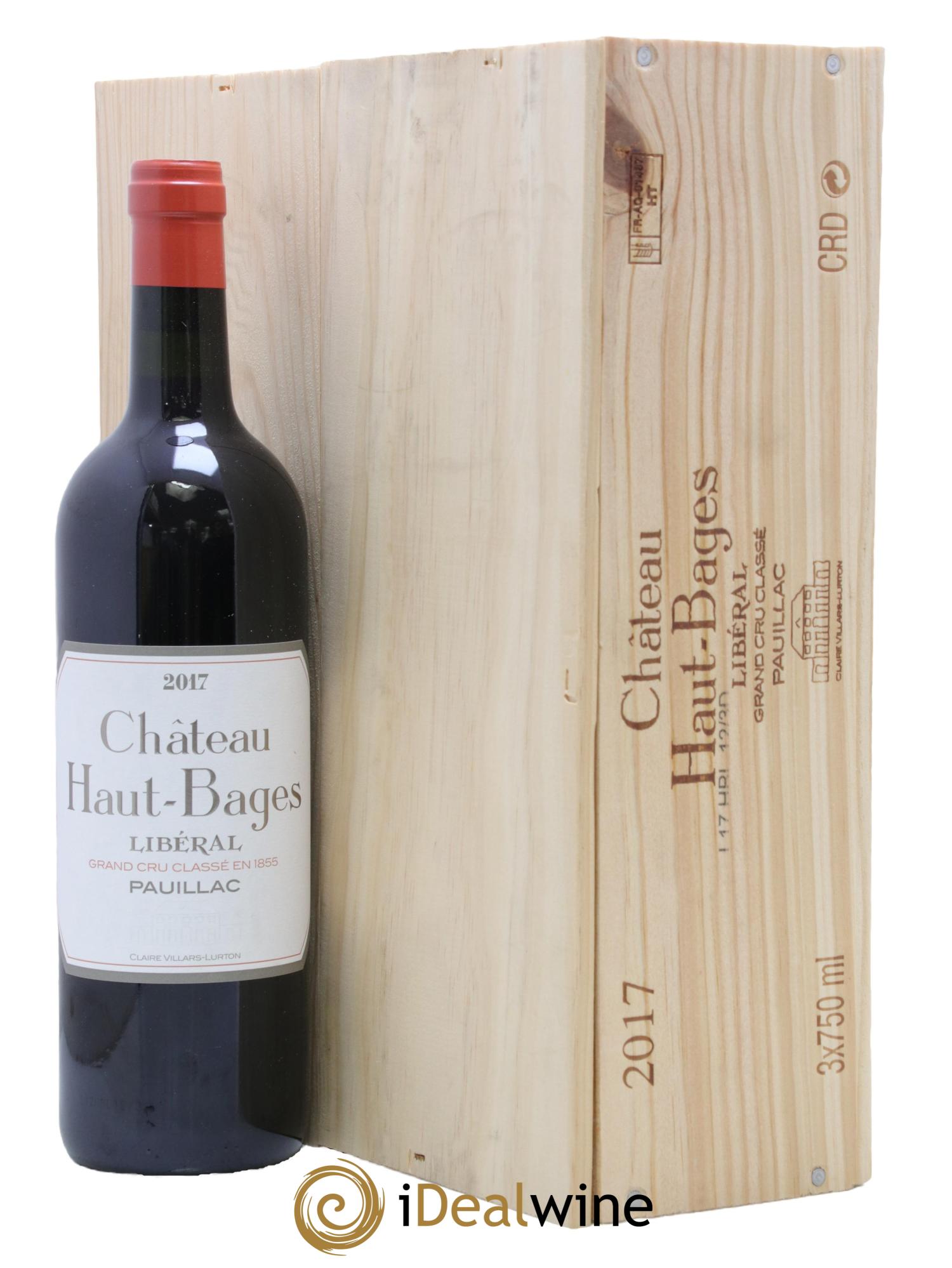 Château Haut Bages Libéral 5ème Grand Cru Classé 2017 - Lot of 3 bottles - 1