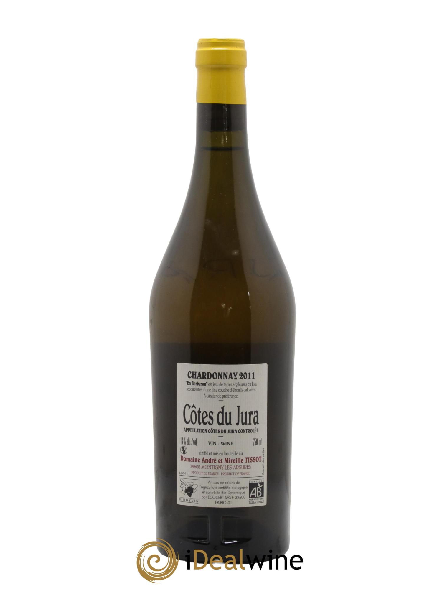 Côtes du Jura En Barberon Chardonnay Domaine Stephane Tissot 2011 - Lot de 1 bouteille - 1