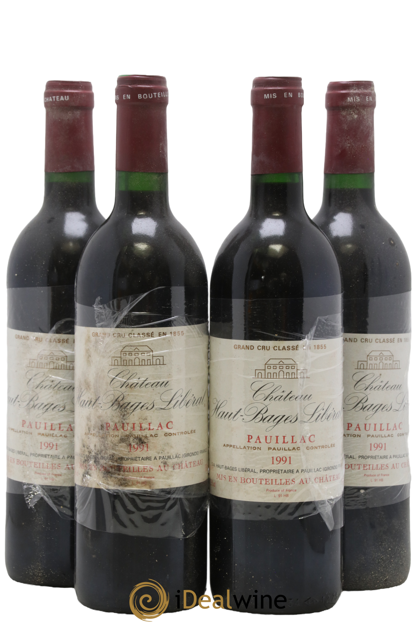 Château Haut Bages Libéral 5ème Grand Cru Classé 1991 - Lot de 4 bouteilles - 0
