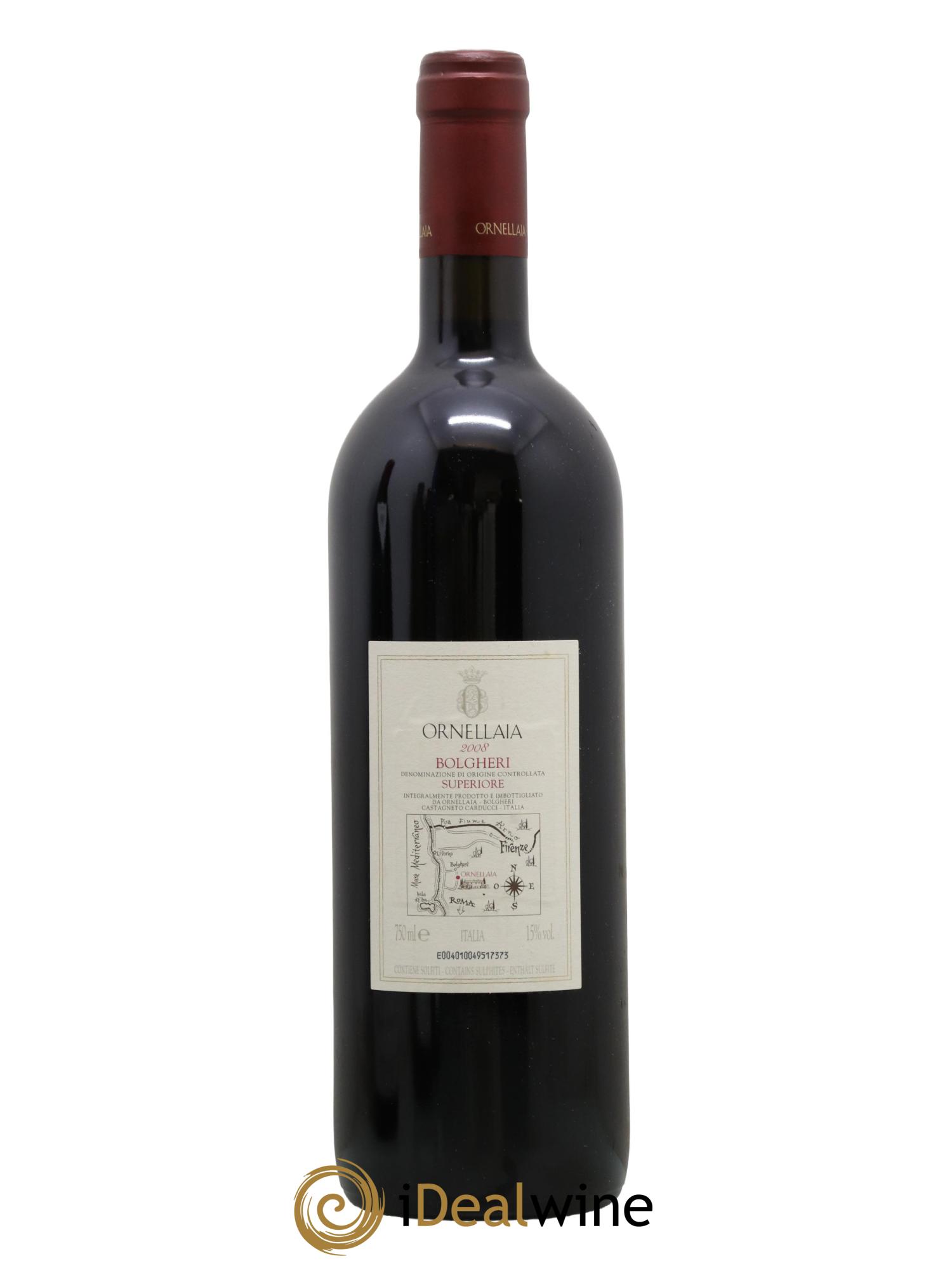 Bolgheri DOC Superiore Ornellaia Tenuta Dell'Ornellaia - Frescobaldi 2008 - Lot de 1 bouteille - 1