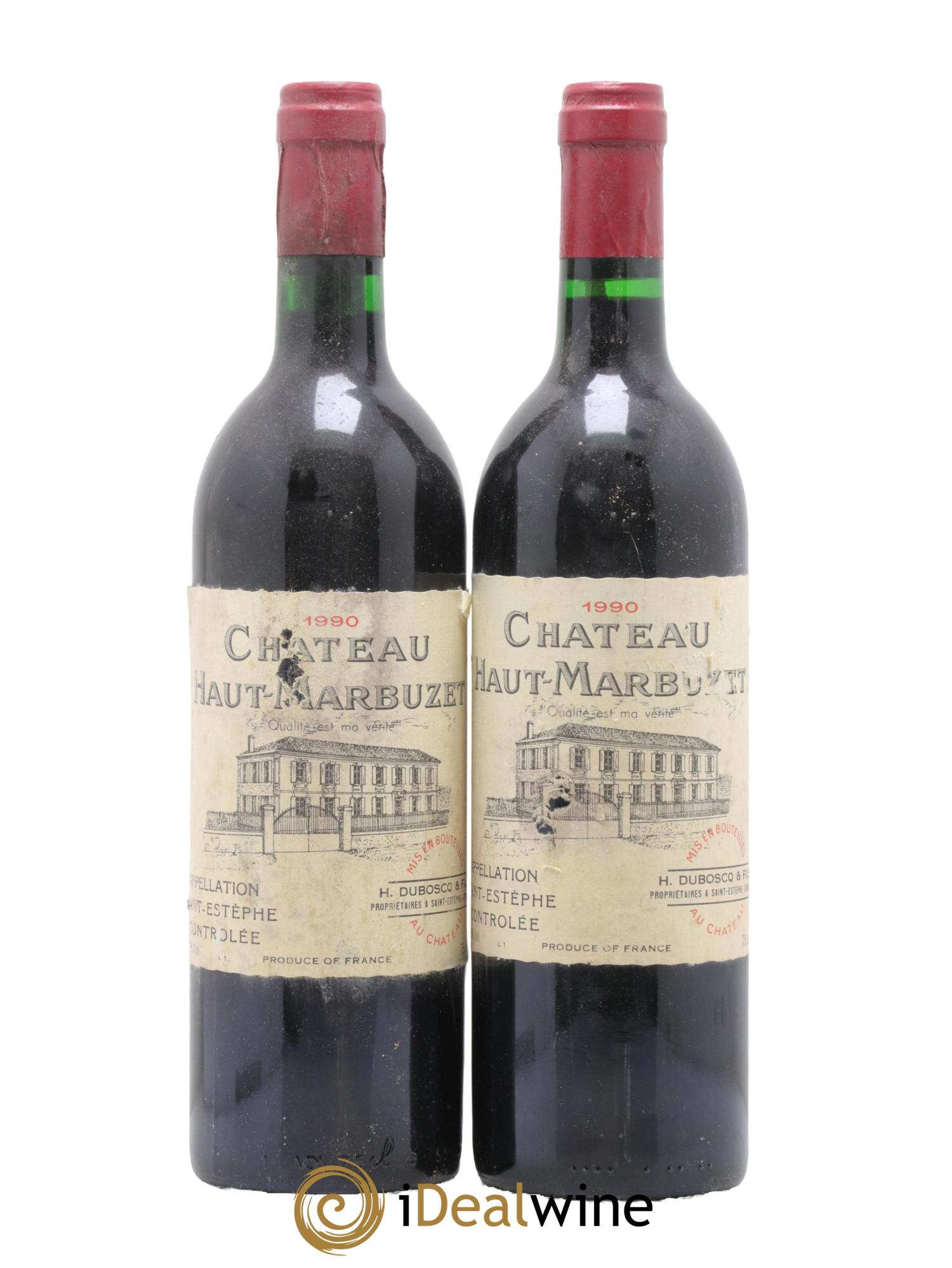 Château Haut Marbuzet 1990 - Lot de 2 bouteilles - 0