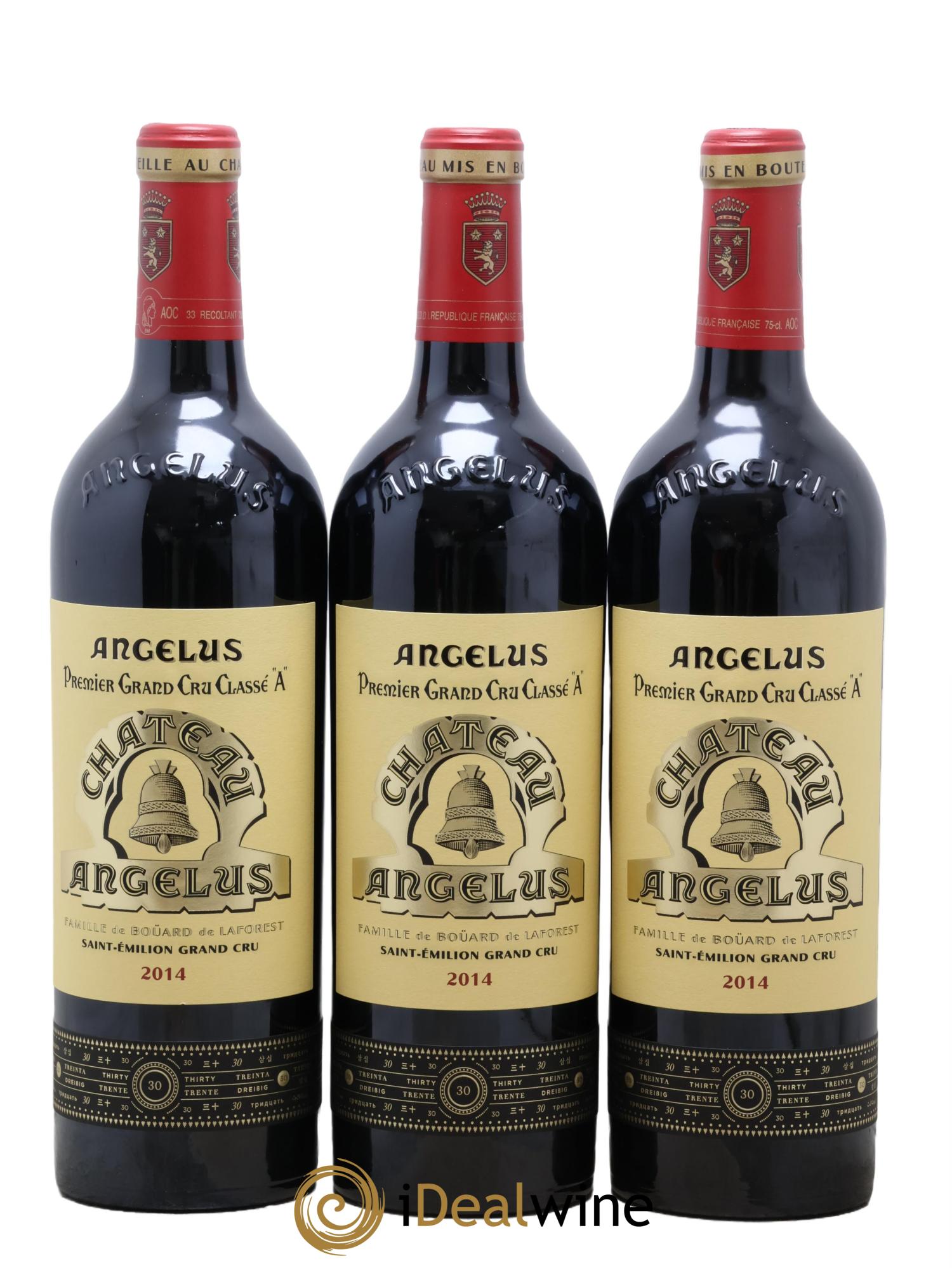 Château Angélus 1er Grand Cru Classé A 2014 - Lot of 3 bottles - 0